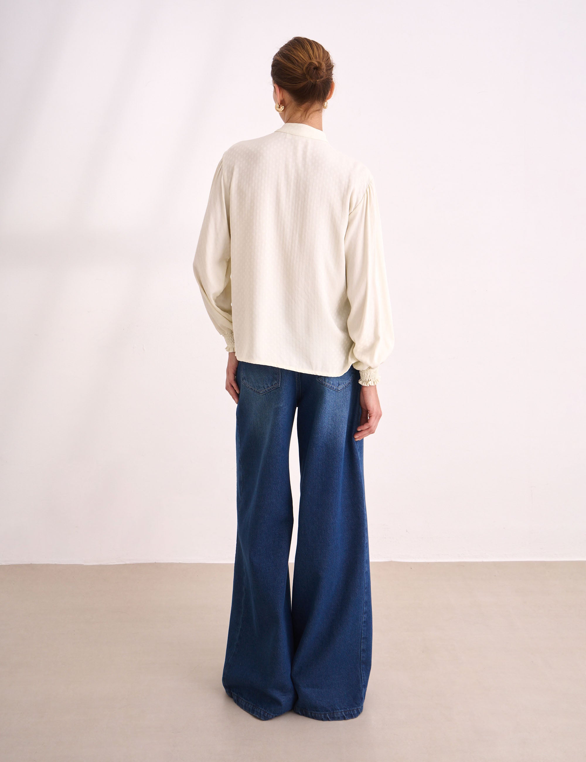 Camisa Karina Jacquard Marfim