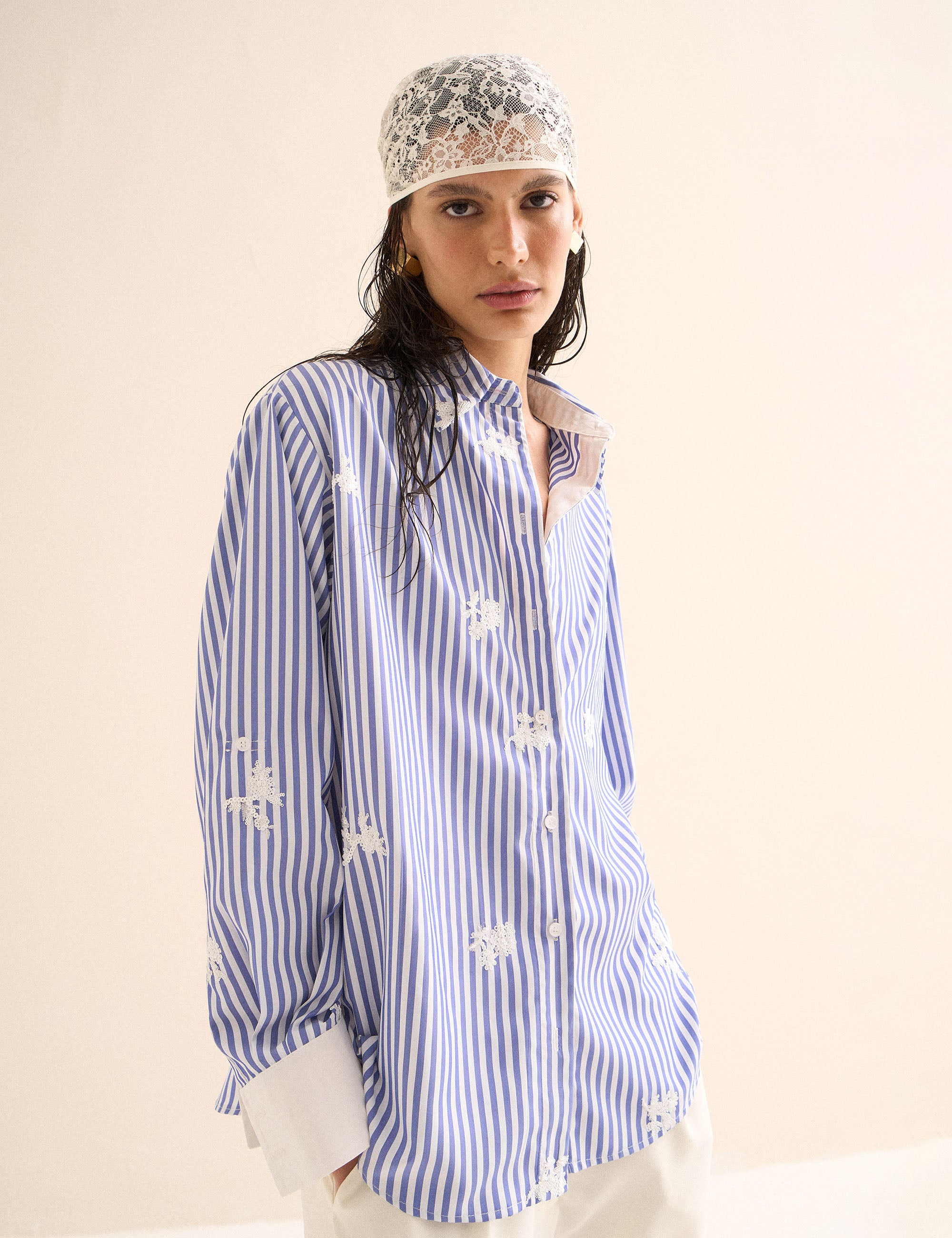 Camisa Laísa Tricoline Azul