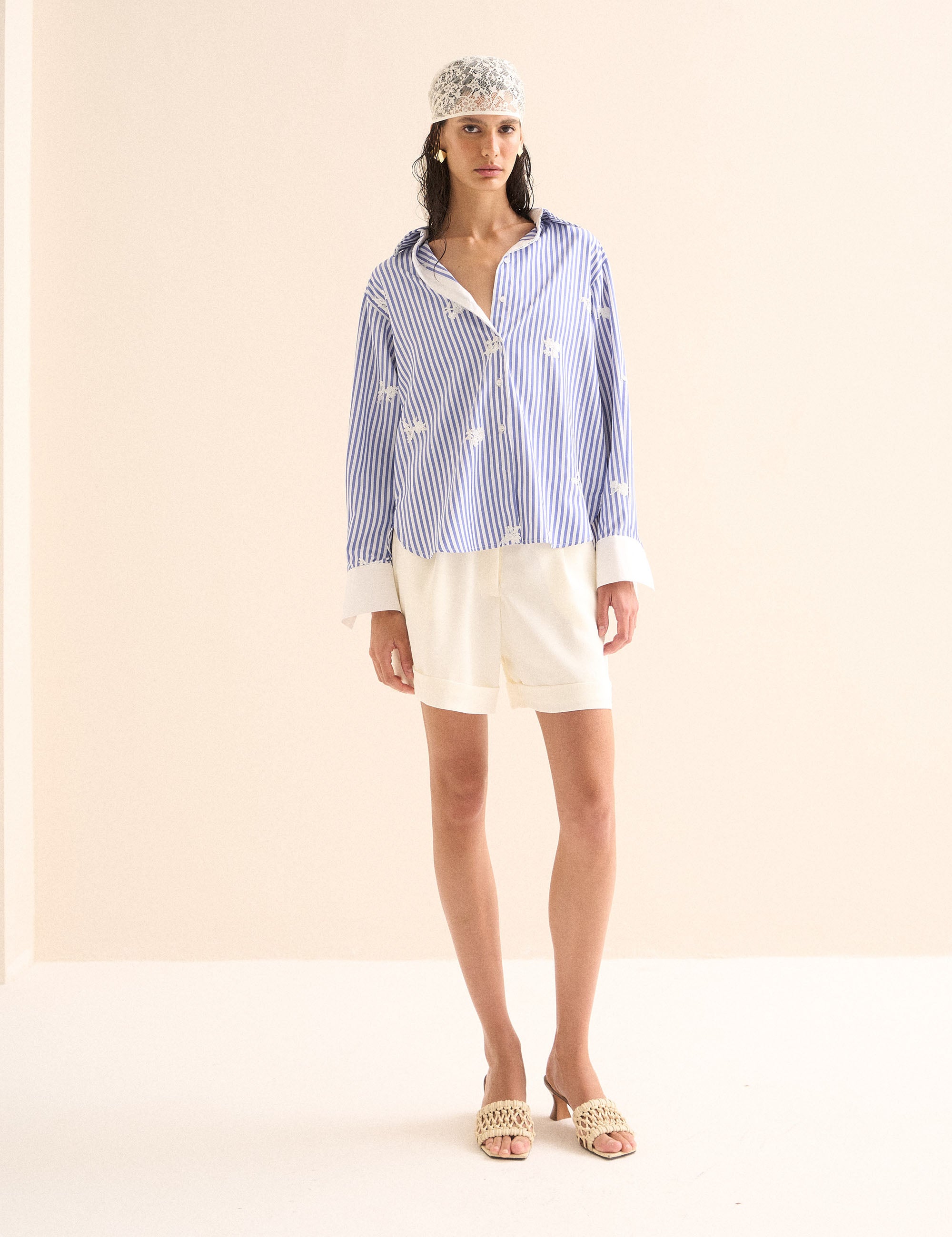 Camisa Laísa Tricoline Azul
