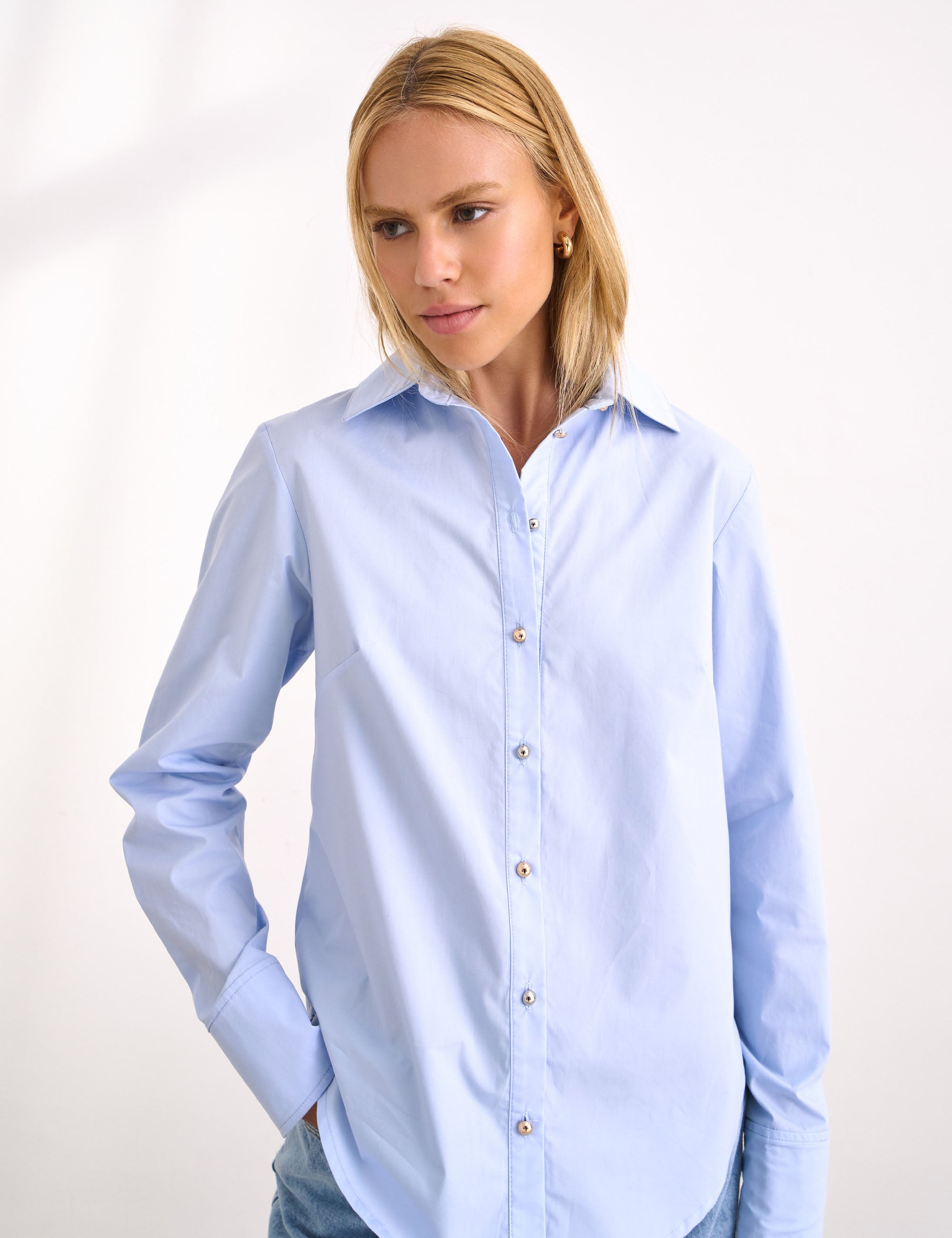 Camisa Lilie Tricoline Azul