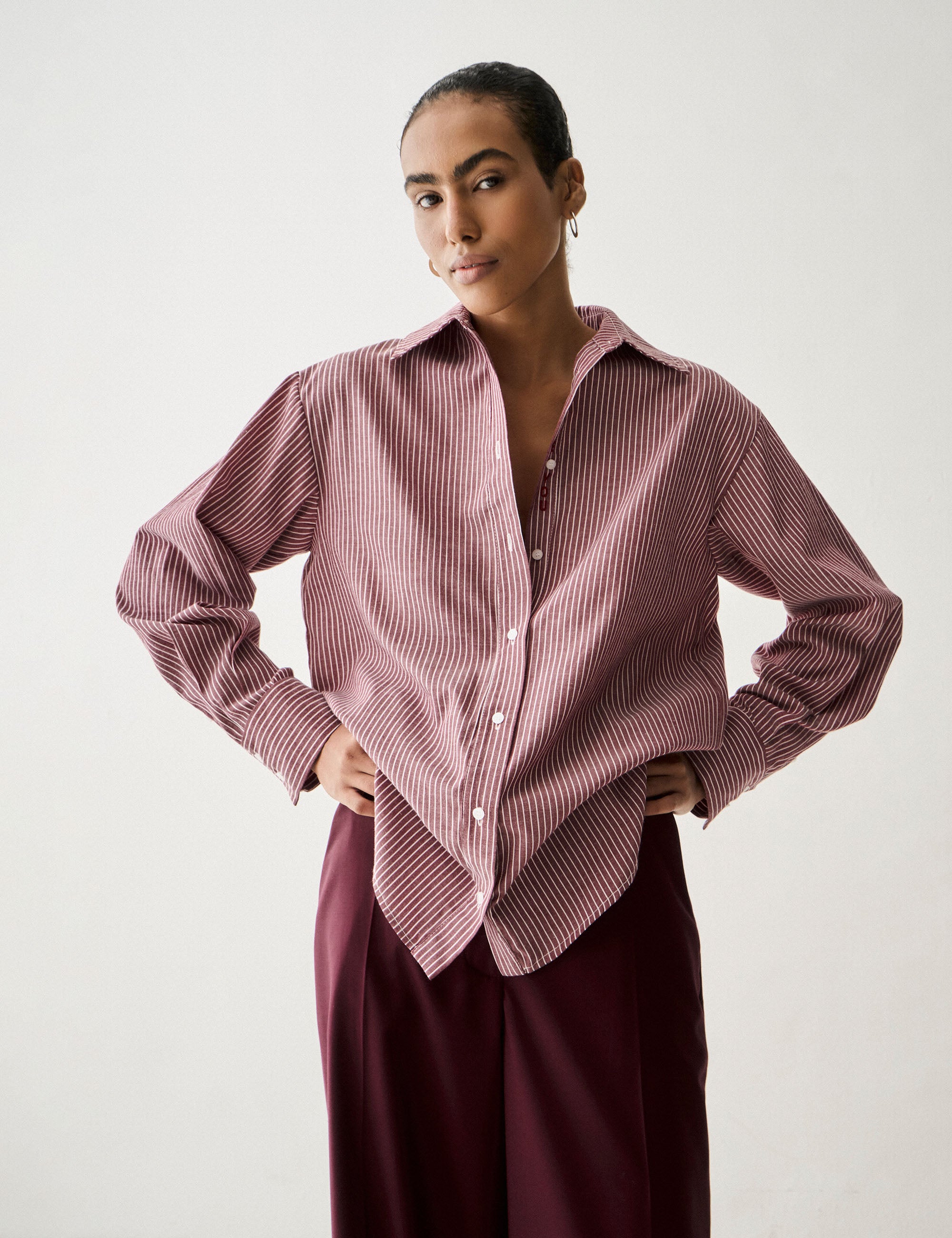 Camisa Love Tricoline Carmenere