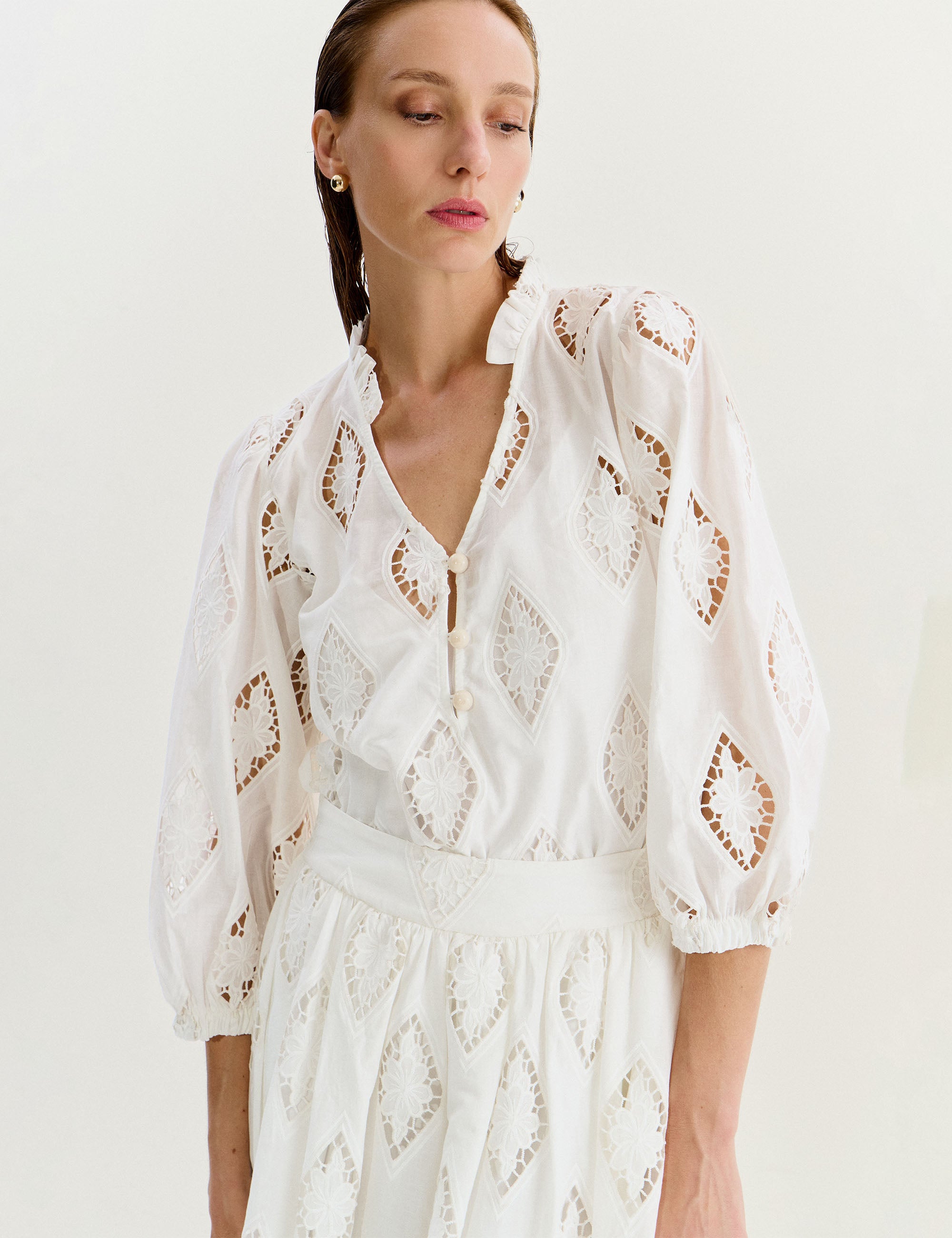 Camisa Maevie Laise Off White