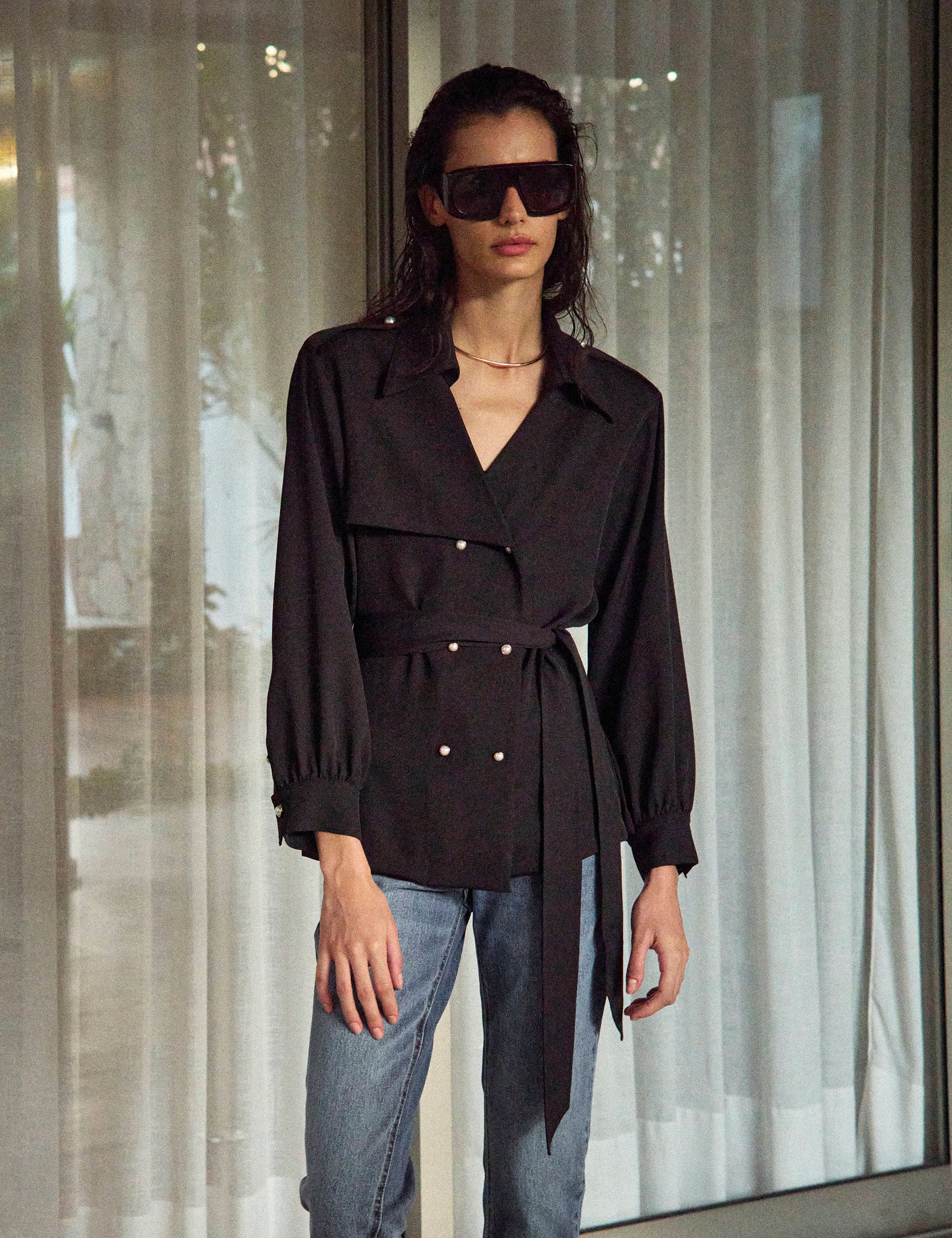 Camisa Marie Alfaiataria Preto