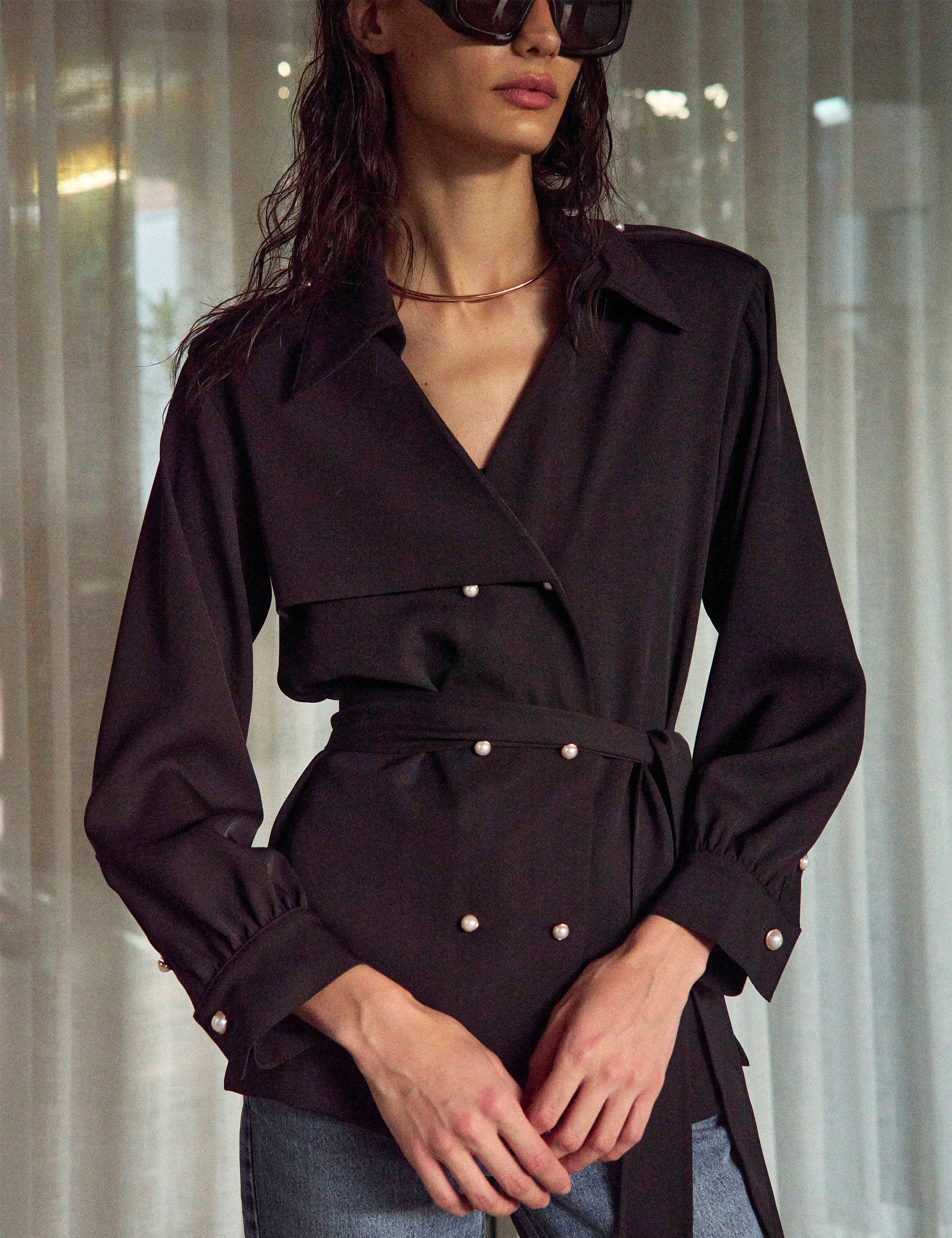 Camisa Marie Alfaiataria Preto