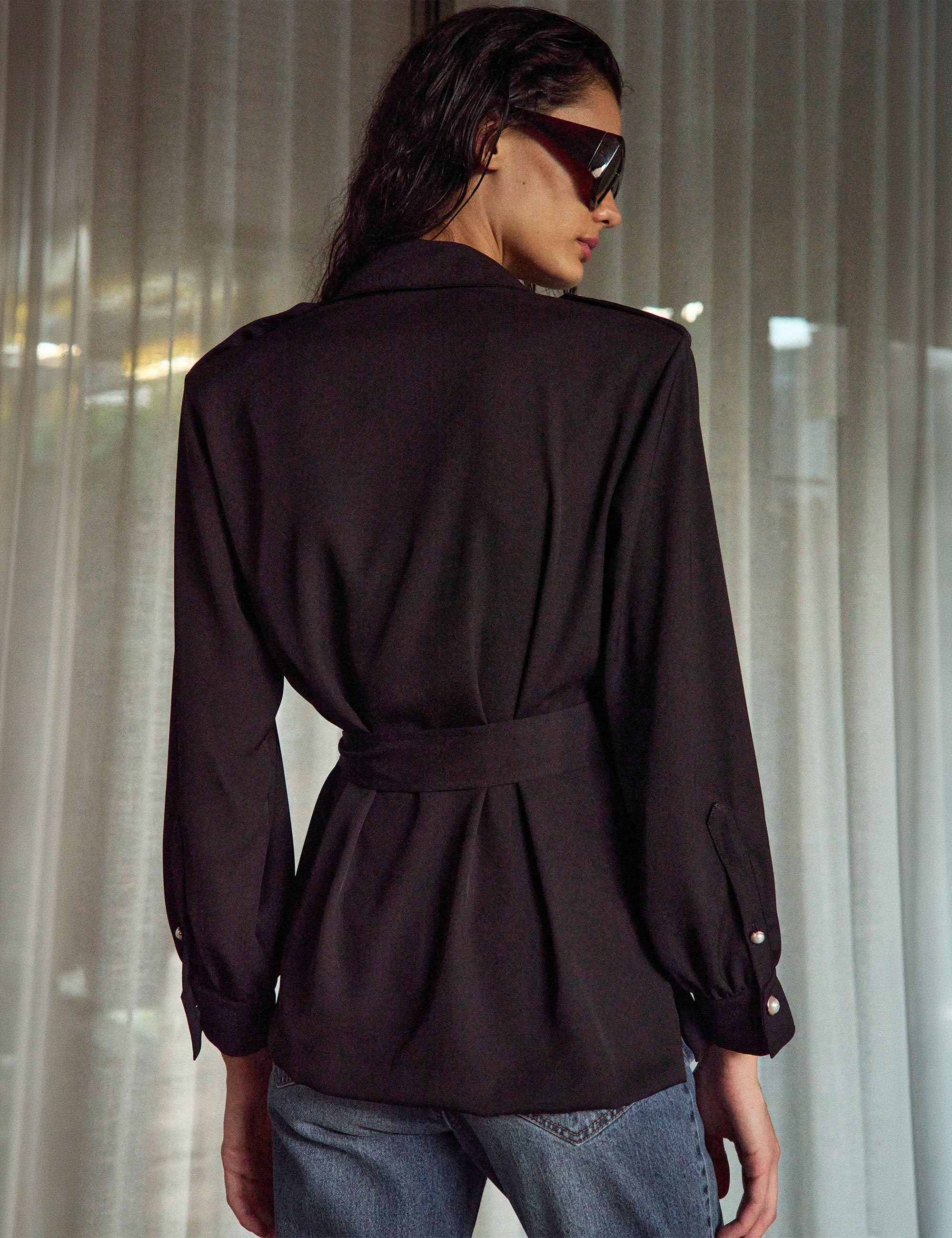 Camisa Marie Alfaiataria Preto