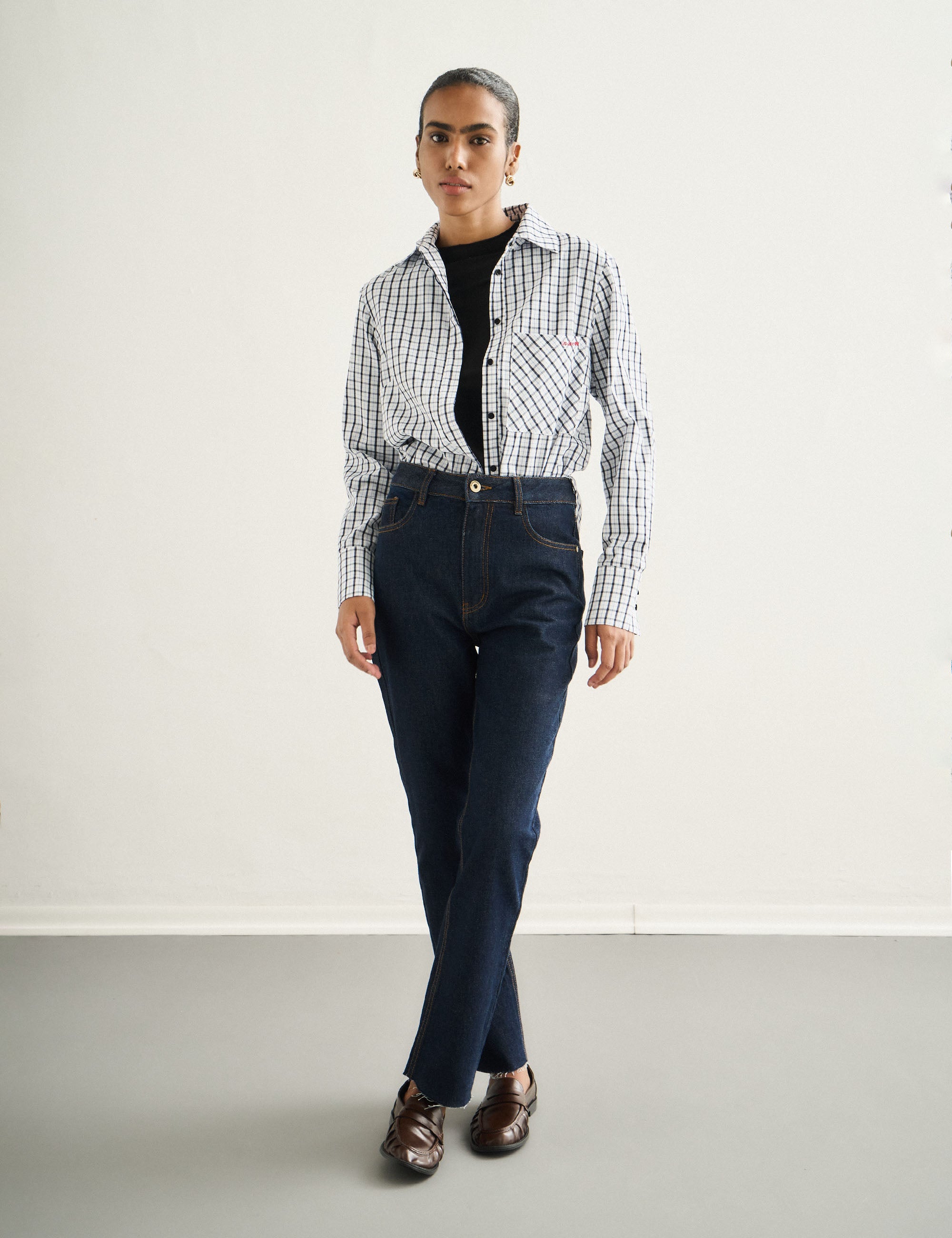 Camisa Mary Xadrez Branco
