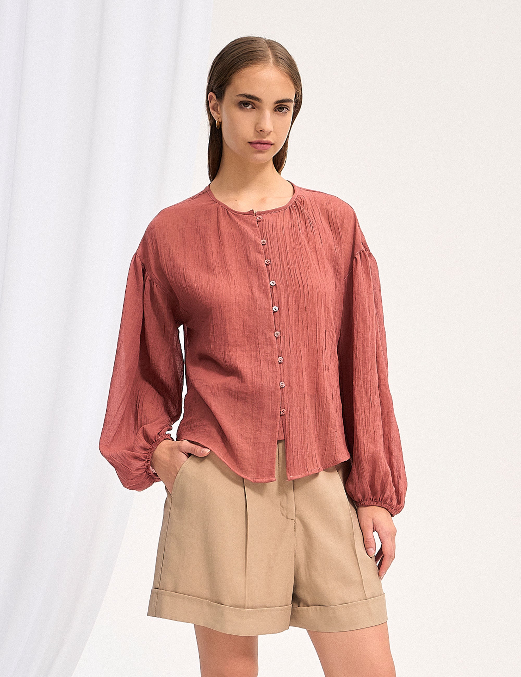 Camisa Melane Bufante Blush