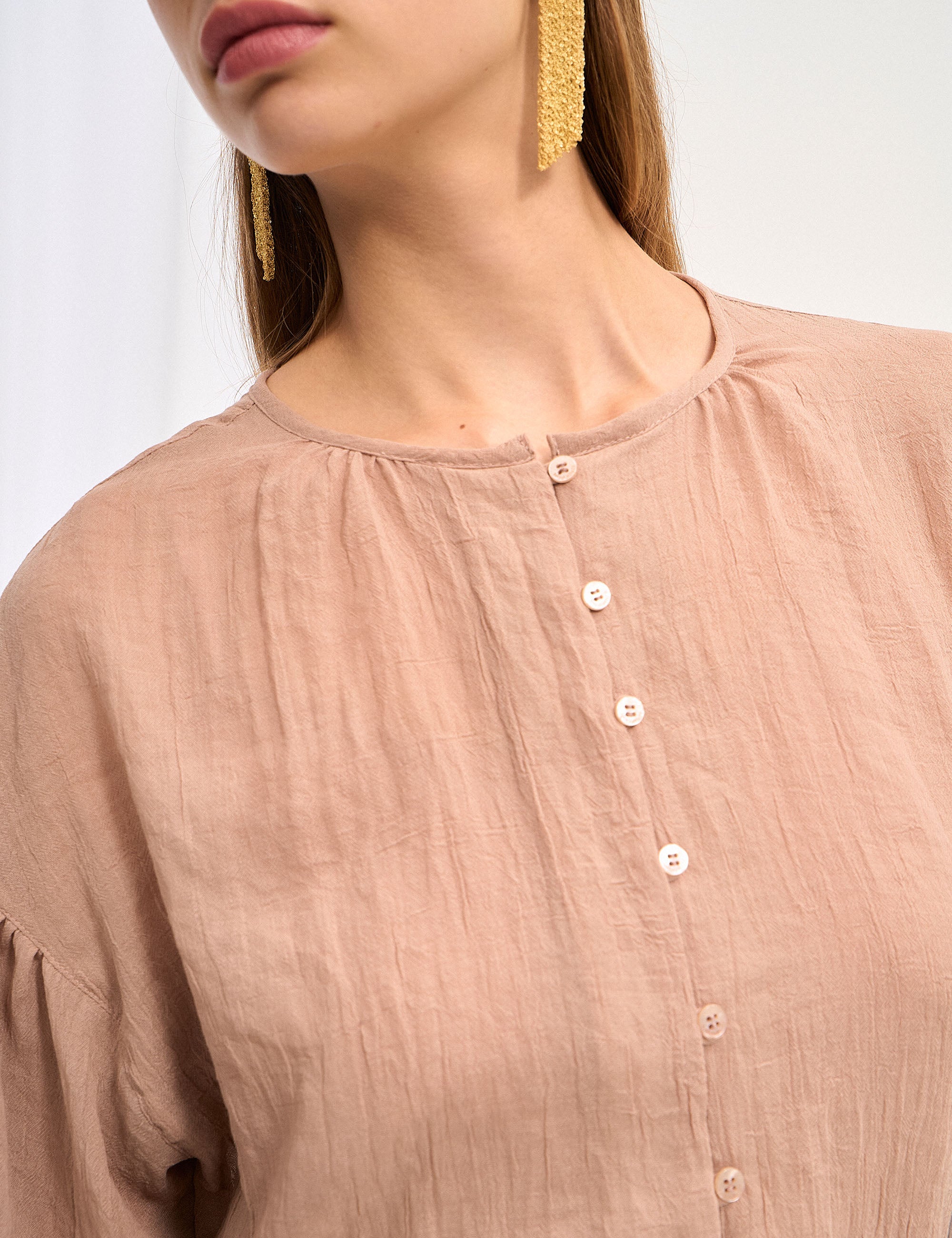 Camisa Melane Bufante Nude