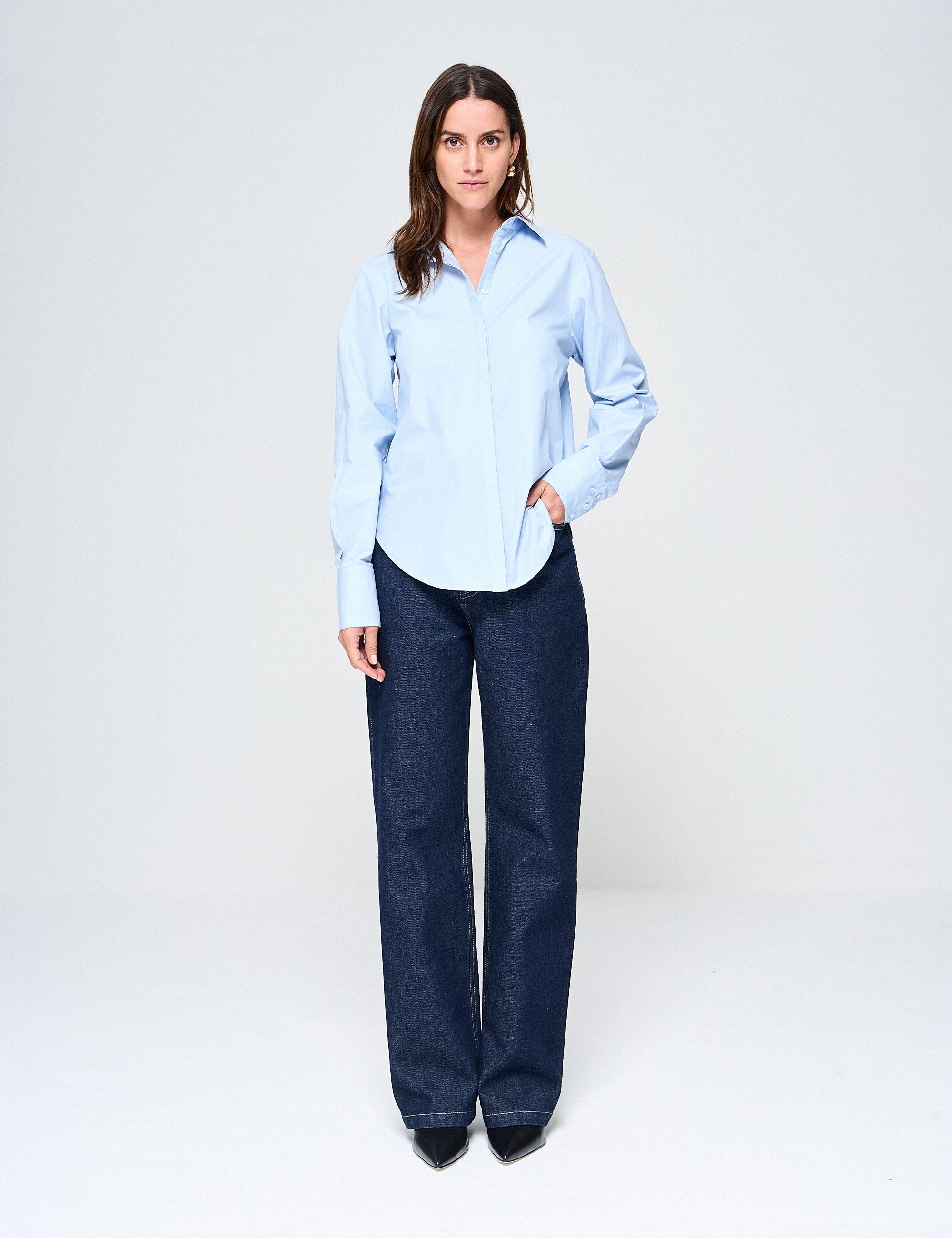 Camisa Milano Tricoline Azul
