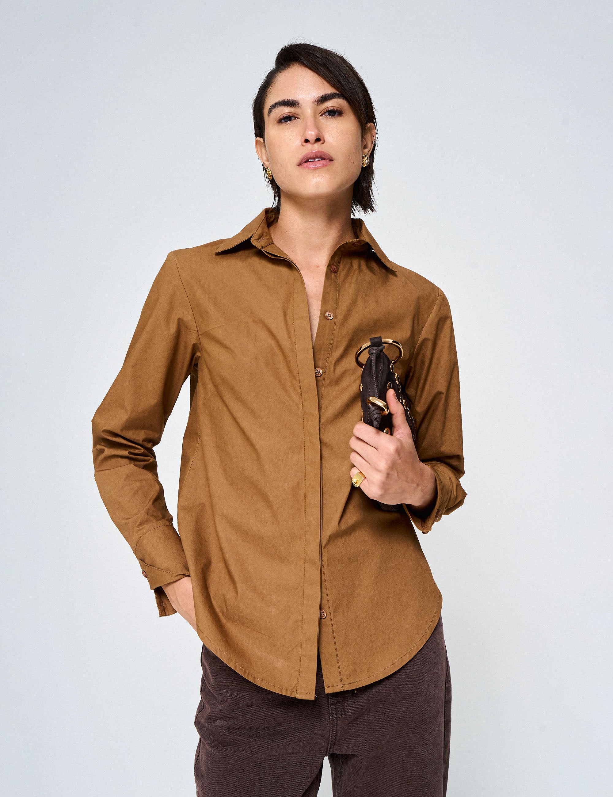 Camisa Milano Tricoline Marrom