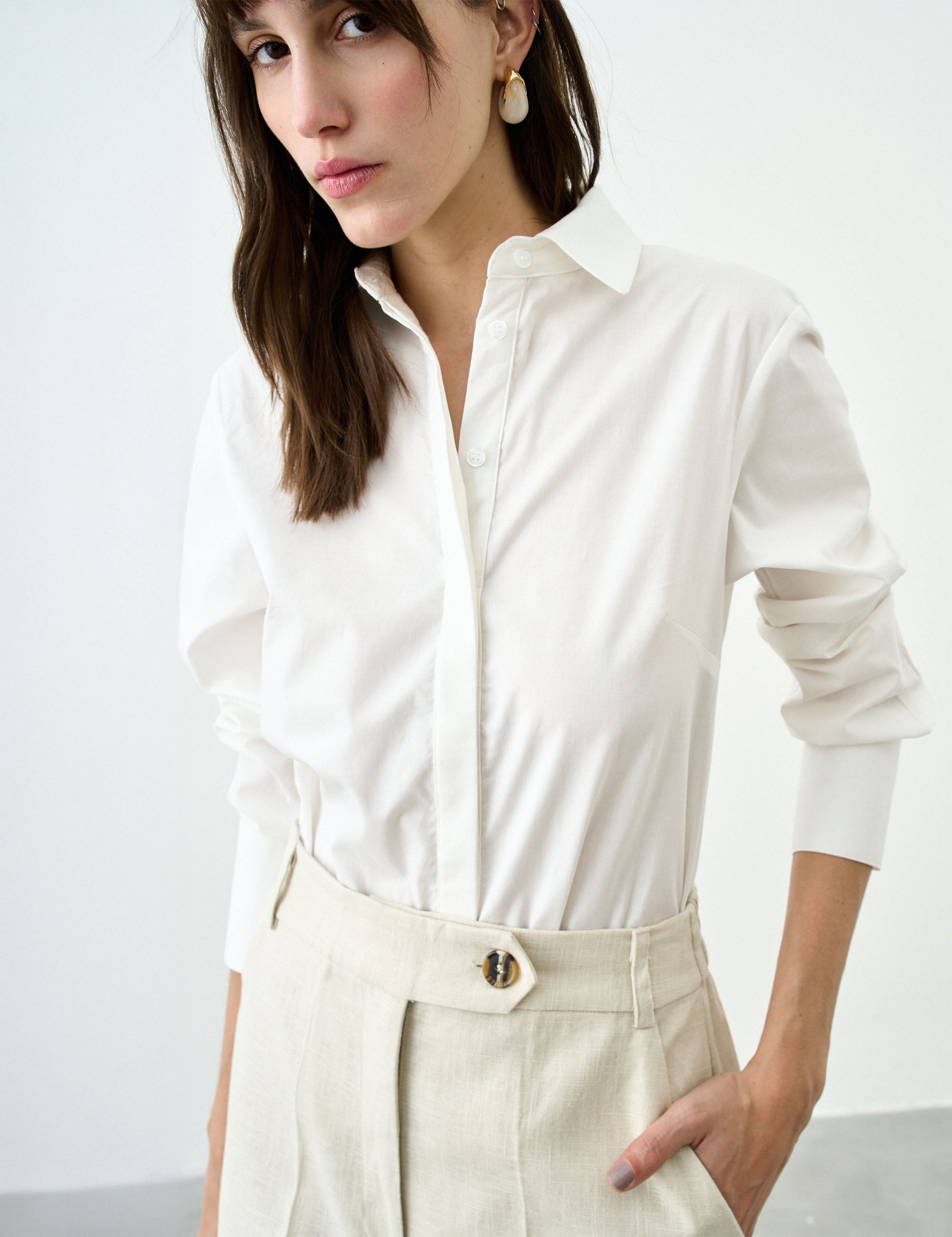 Camisa Milano Tricoline Off White