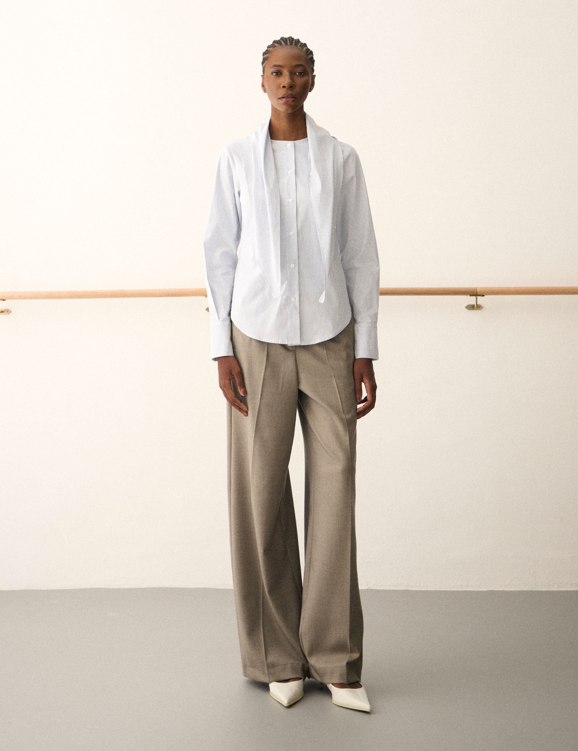 Camisa Penelope Tricoline Azul Celeste