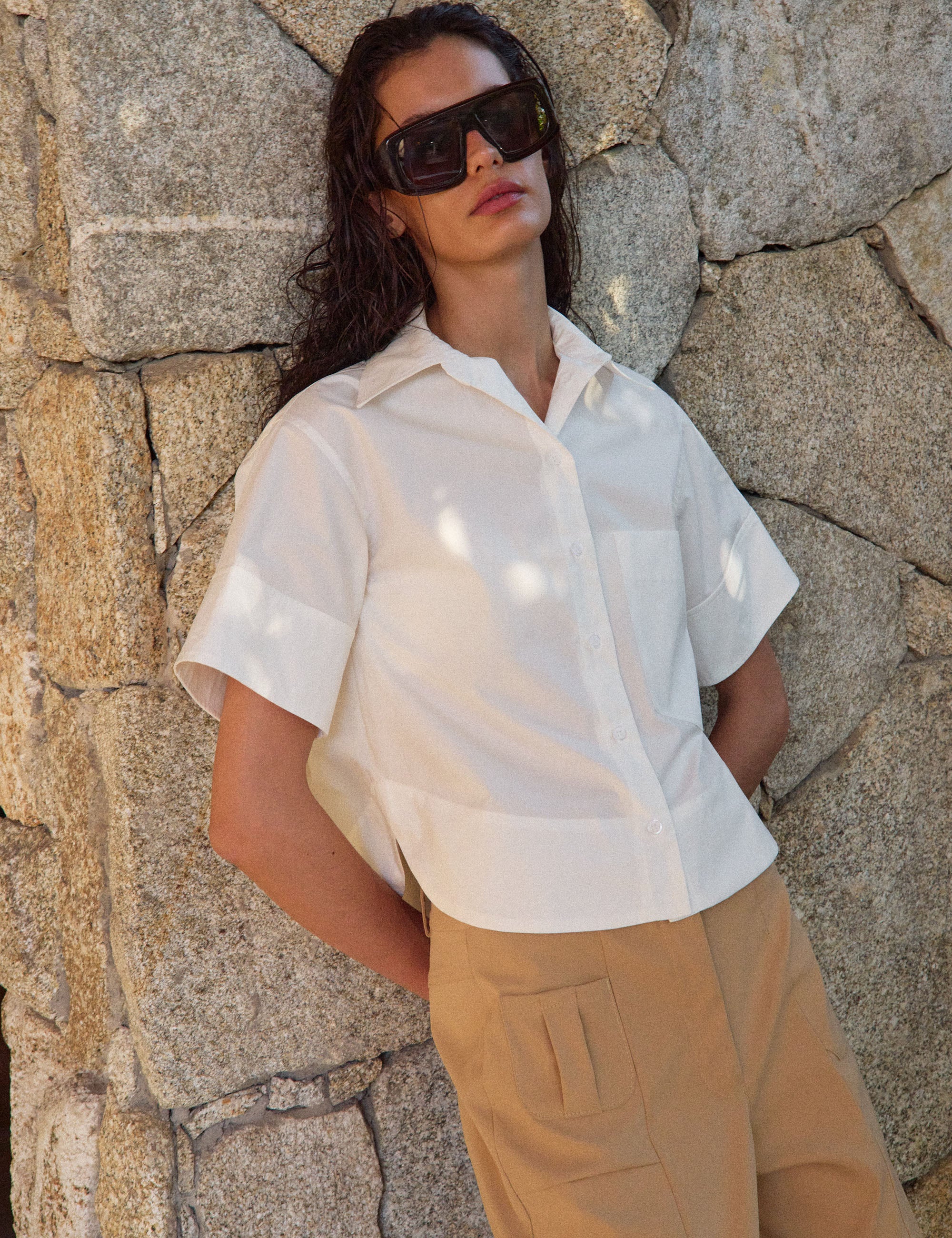 Camisa Pipa Tricoline Off White