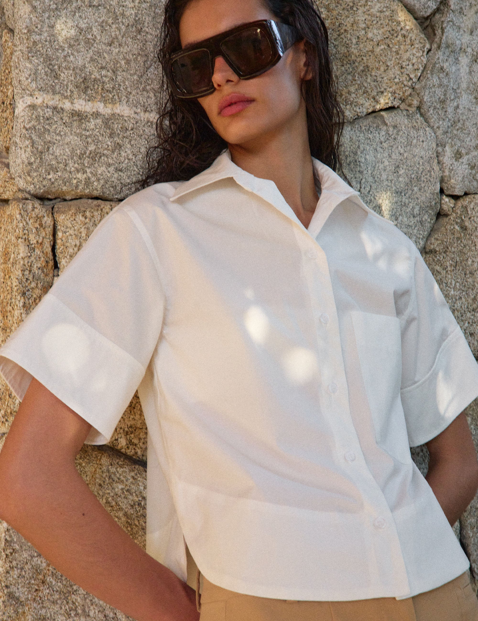 Camisa Pipa Tricoline Off White