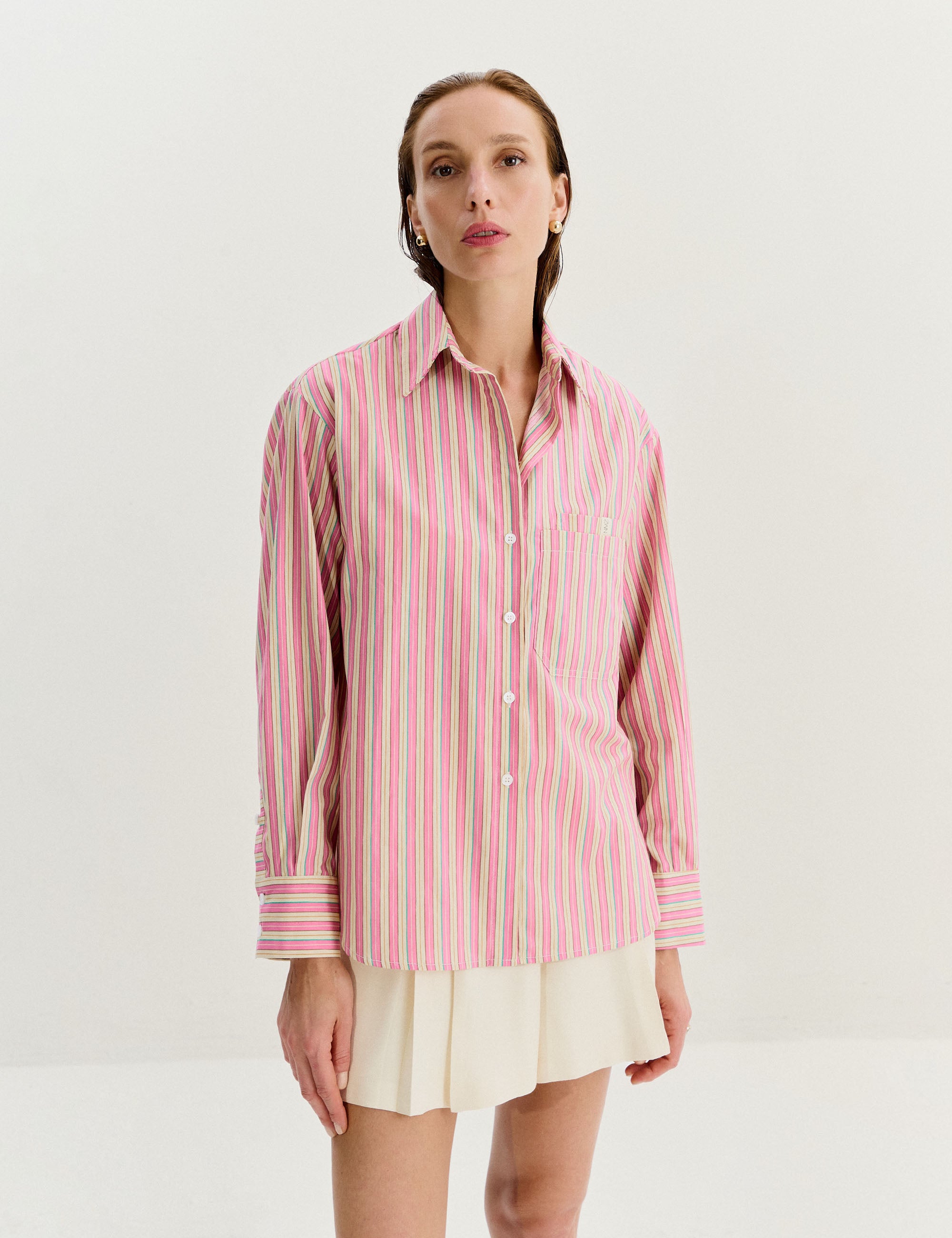 Camisa Rafaella Tricoline Rosa