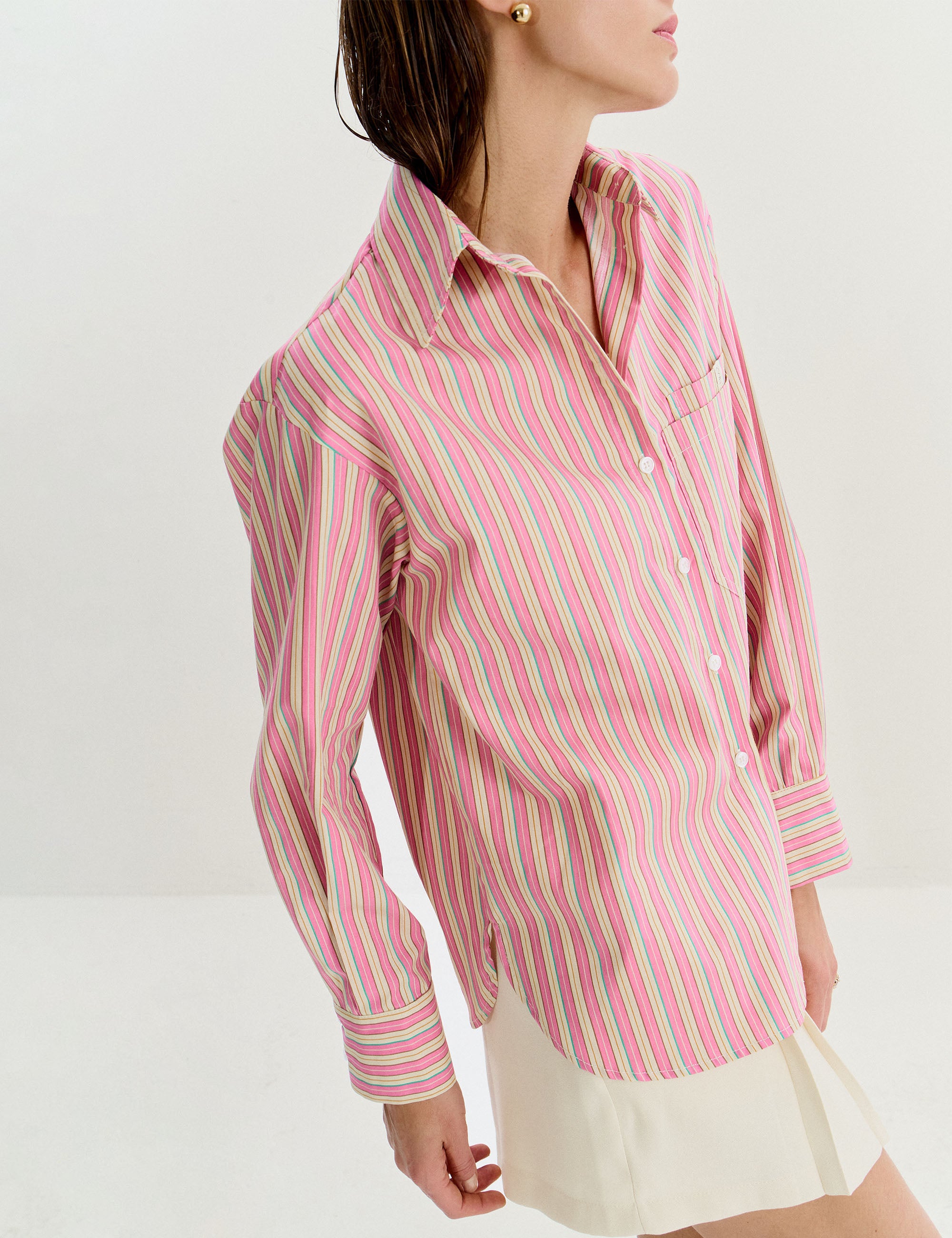 Camisa Rafaella Tricoline Rosa