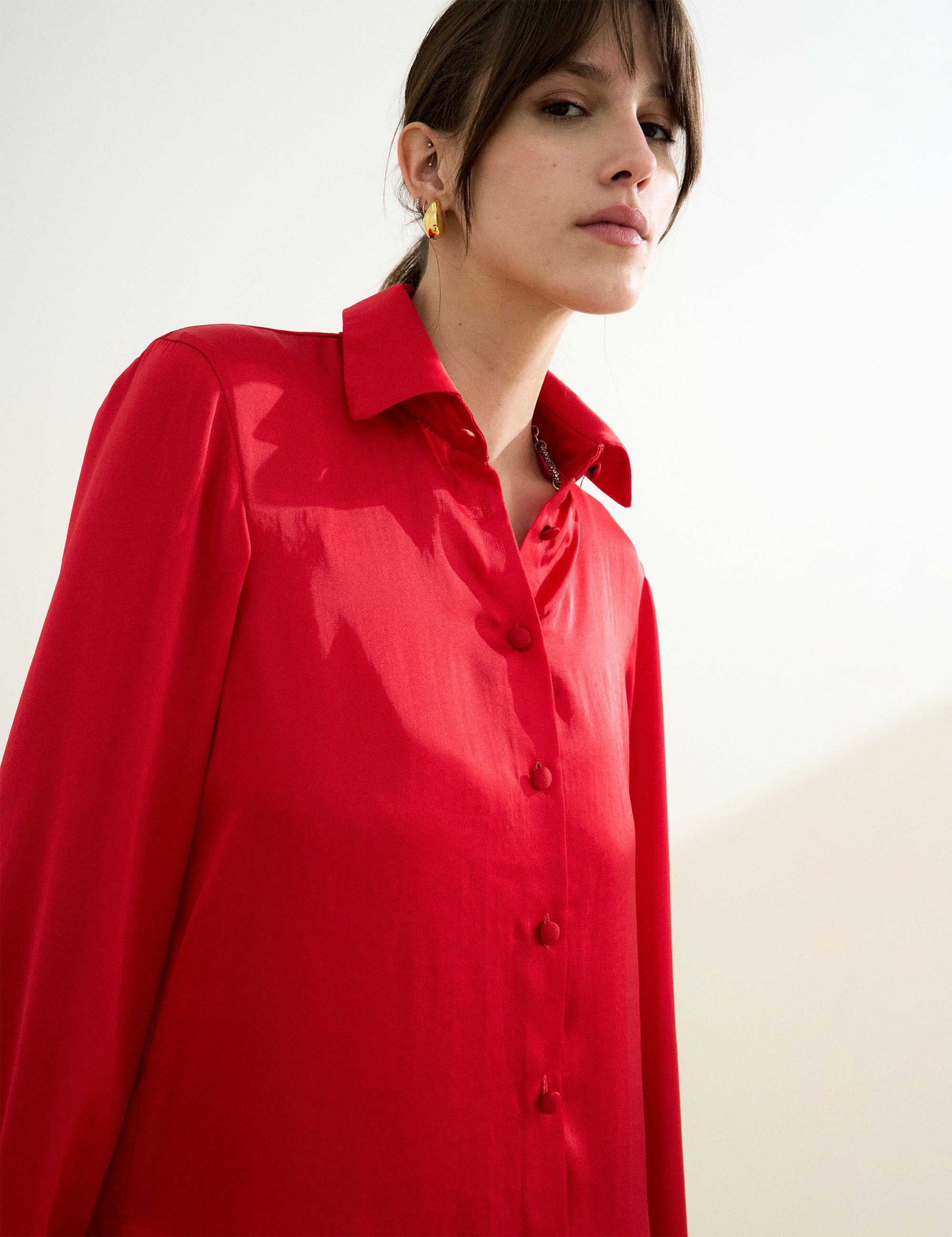 Camisa Rory Cetim Vermelho