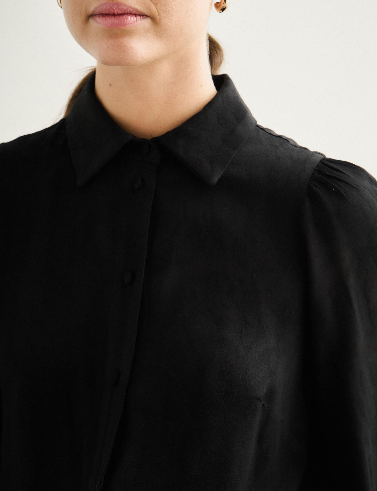 Camisa Sandra Jacquard Preto