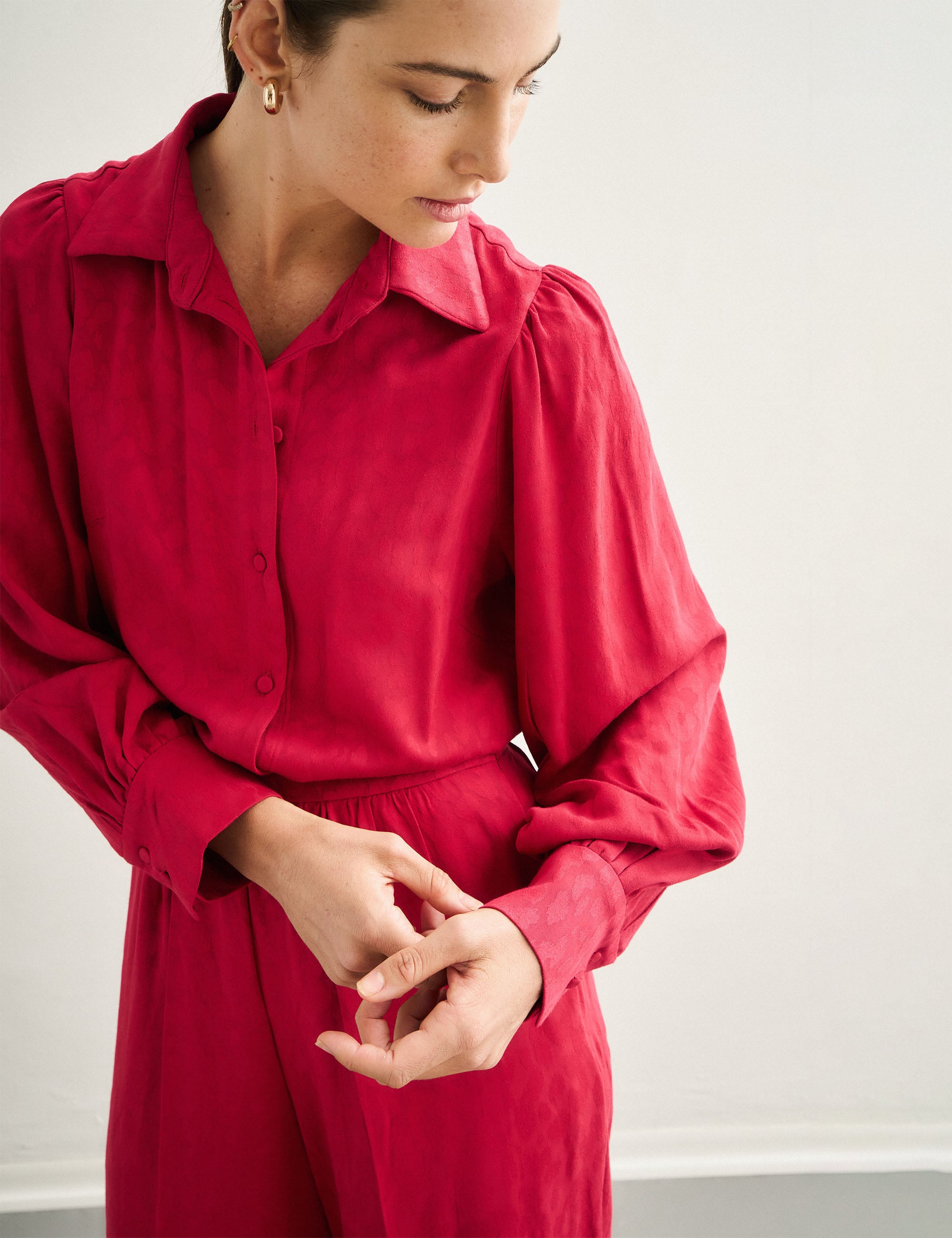 Camisa Sandra Jacquard Vermelho