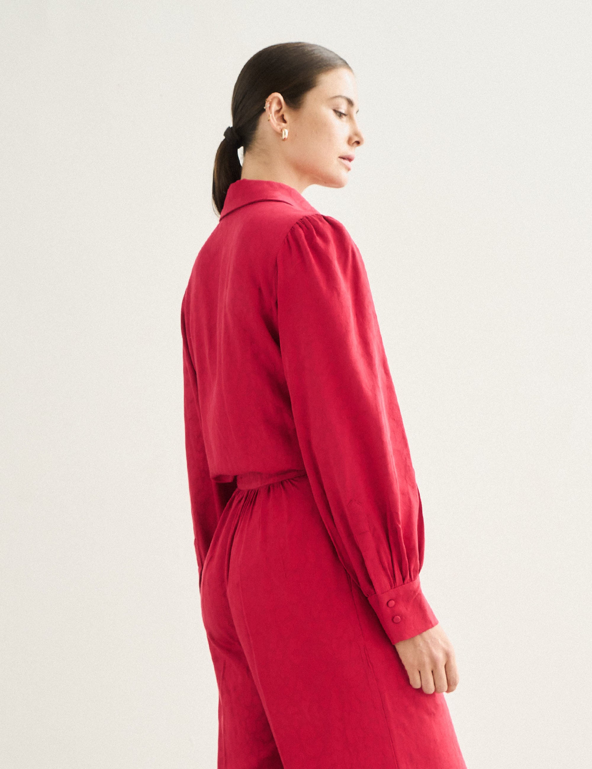 Camisa Sandra Jacquard Vermelho