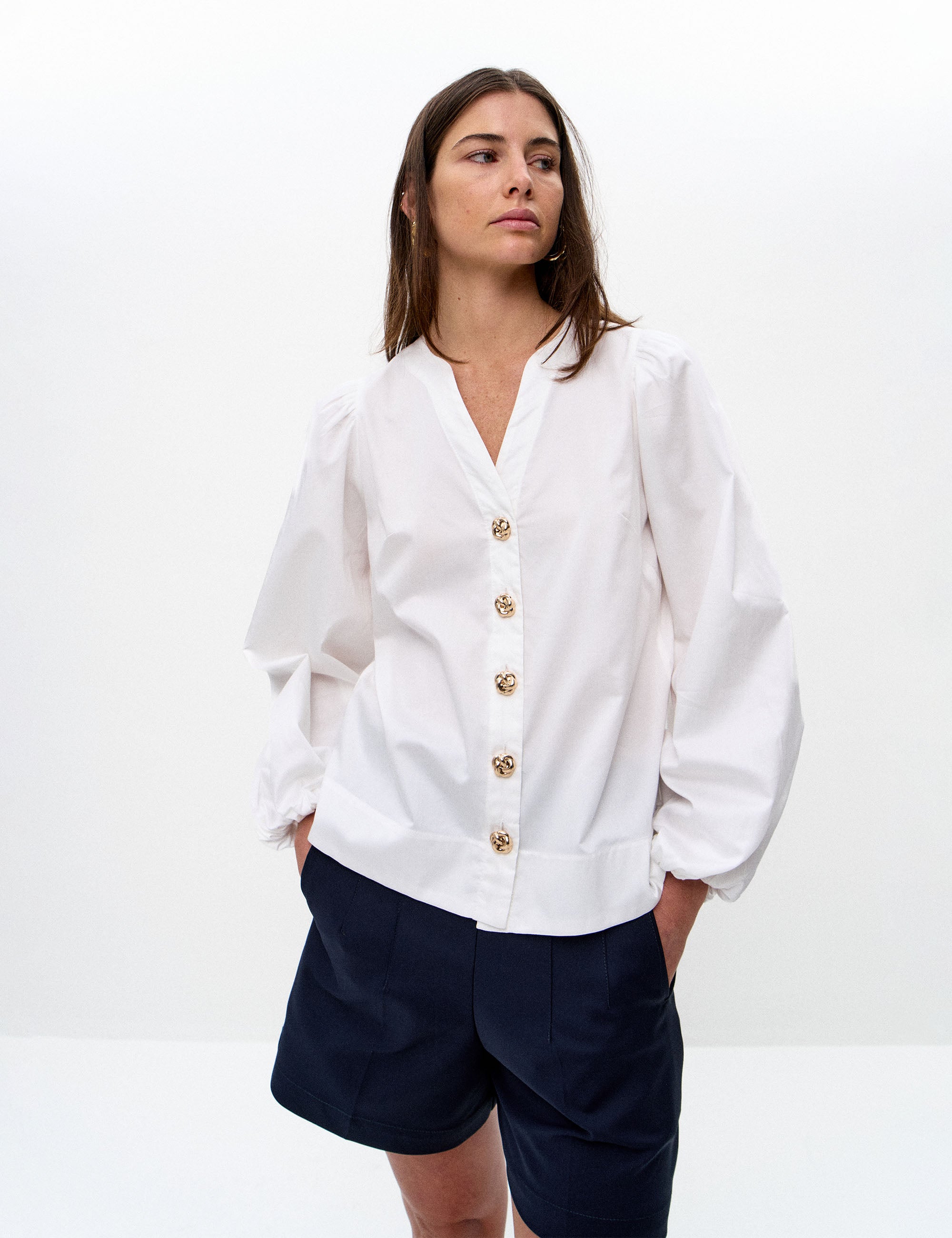 Camisa Serena Tricoline Off White