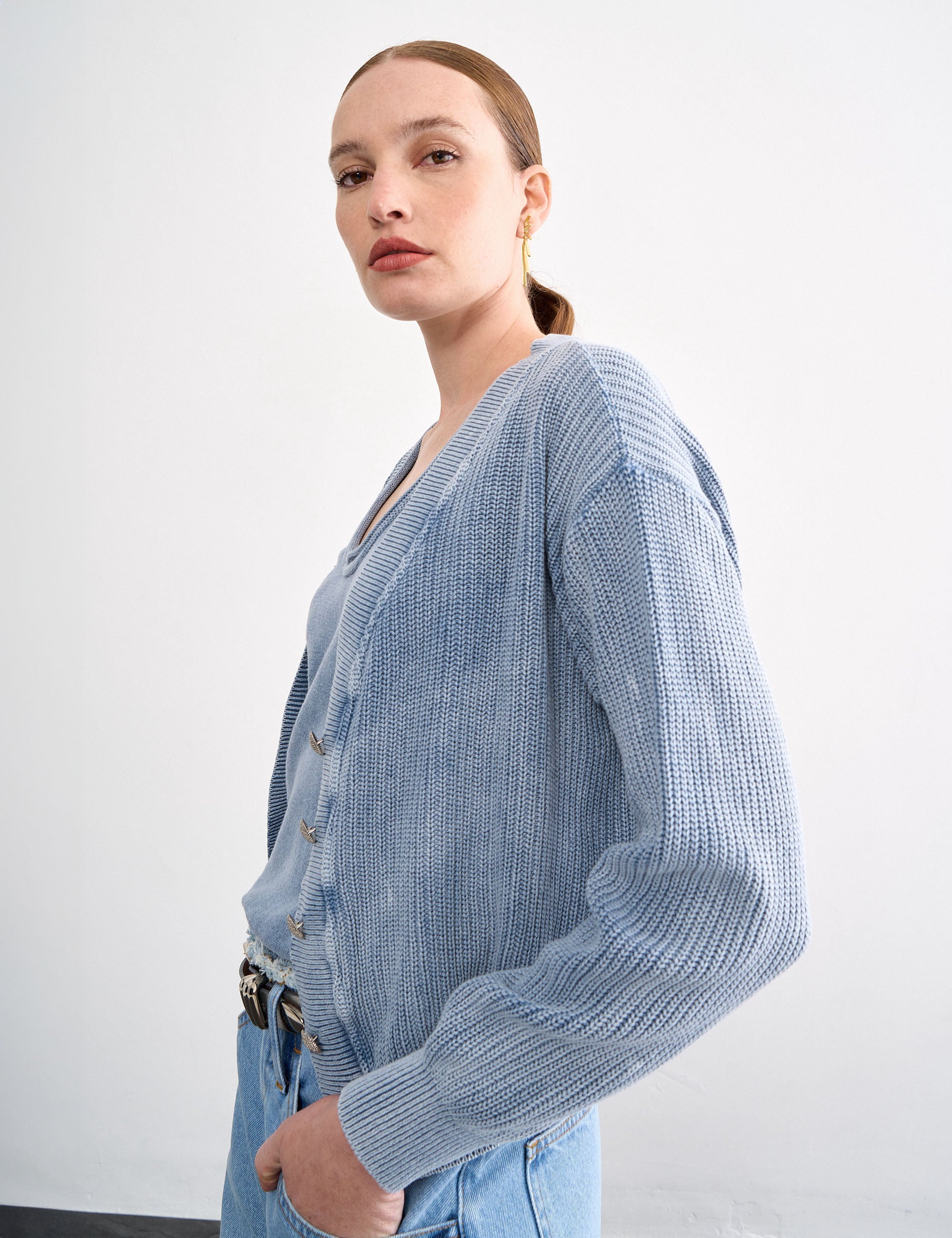 Cardigan Ava Azul Estonado