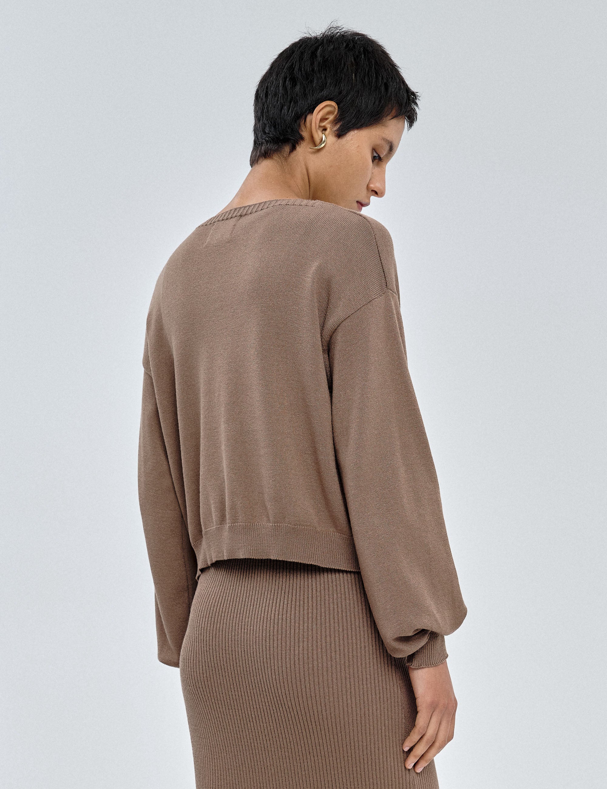 Cardigan Cibele Tricot Camelo