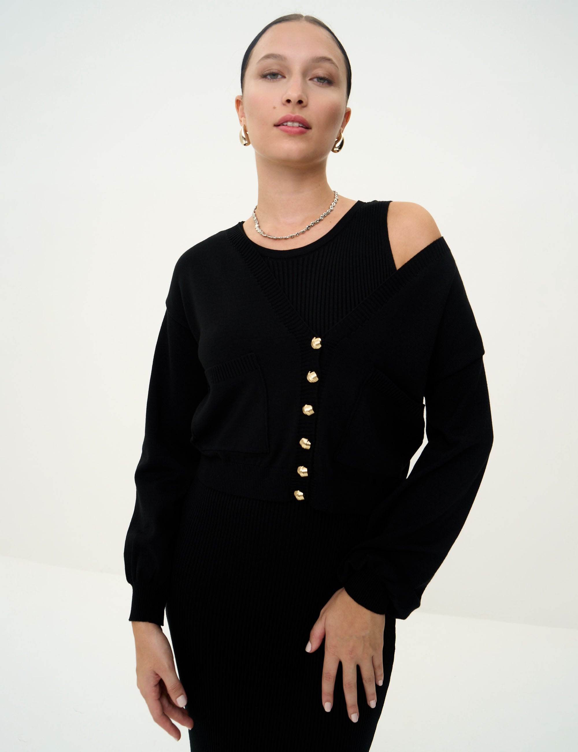 Cardigan Cibele Tricot Preto