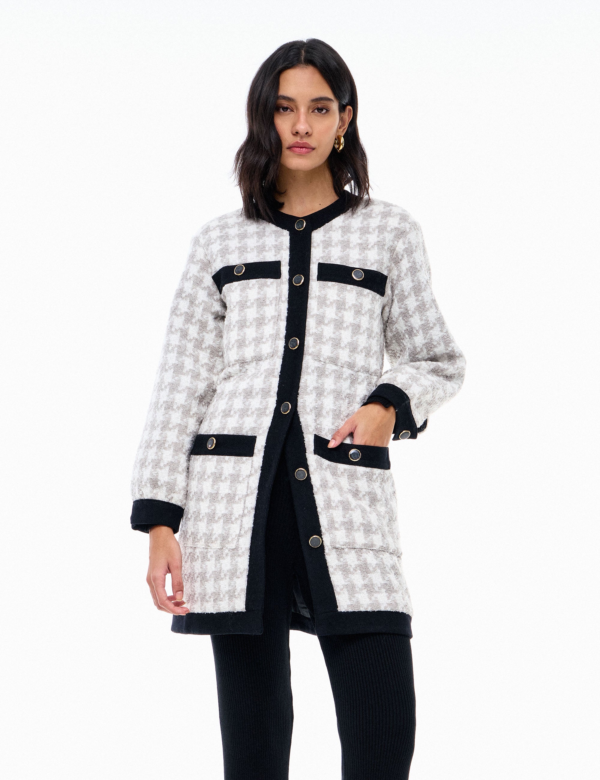 Casaco Bessie Tweed Cinza