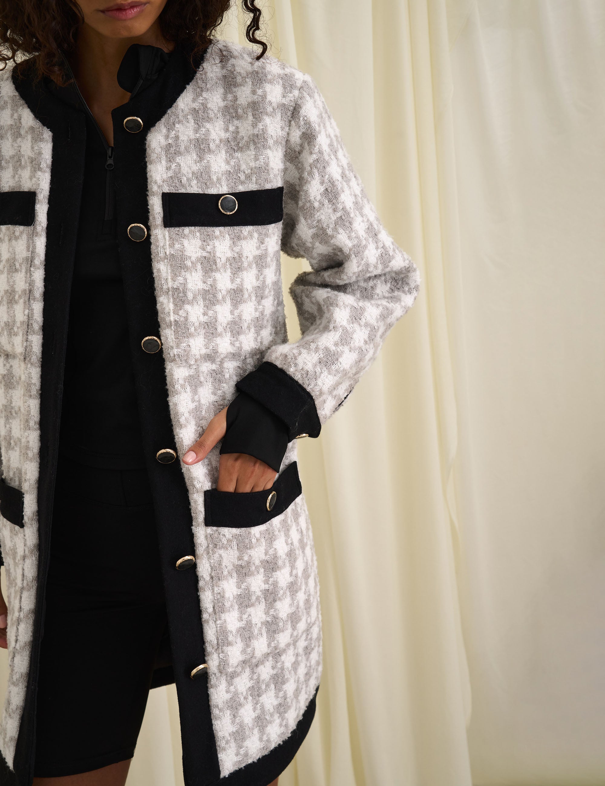 Casaco Bessie Tweed Cinza
