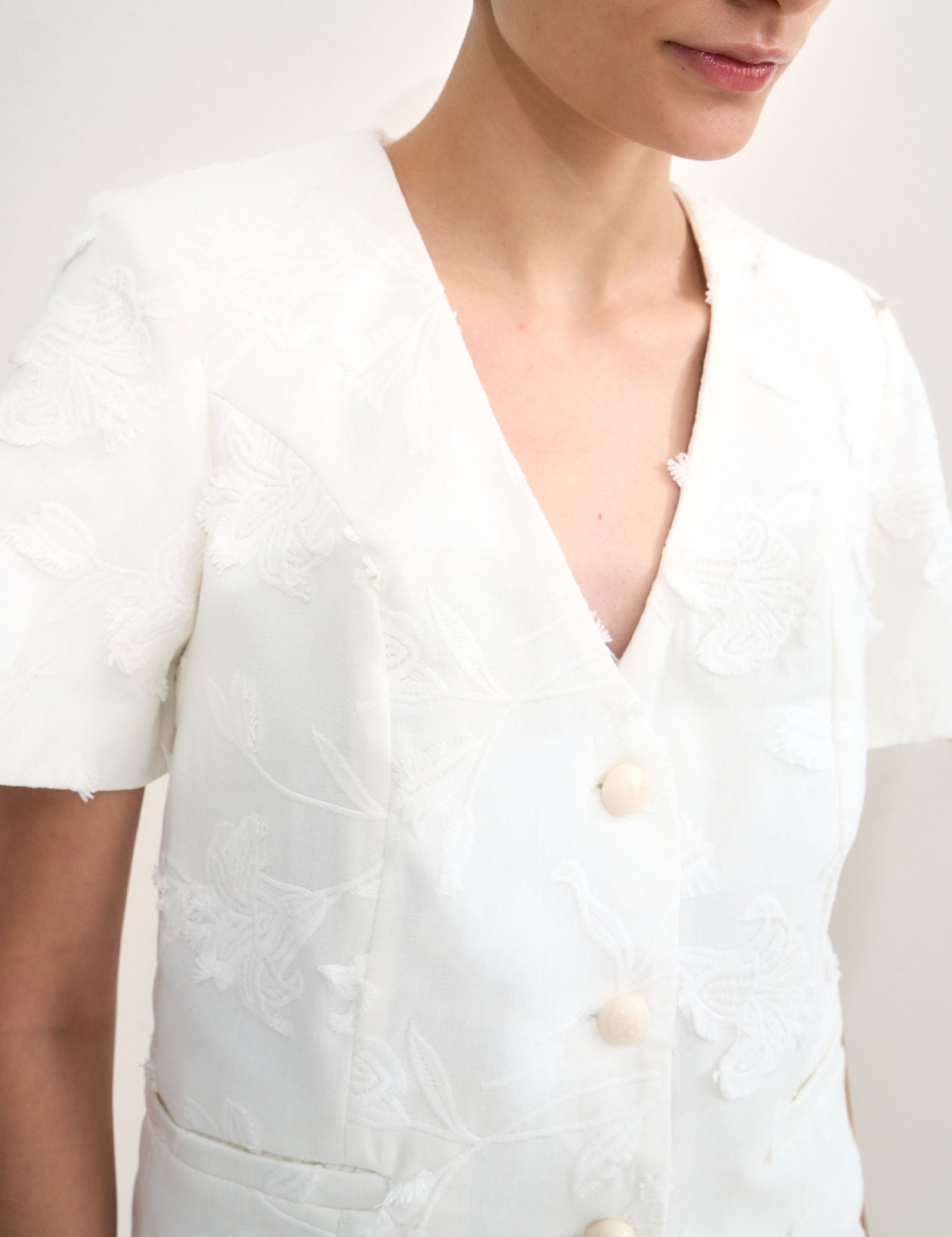 Casaqueto Adrian Bordado Off White