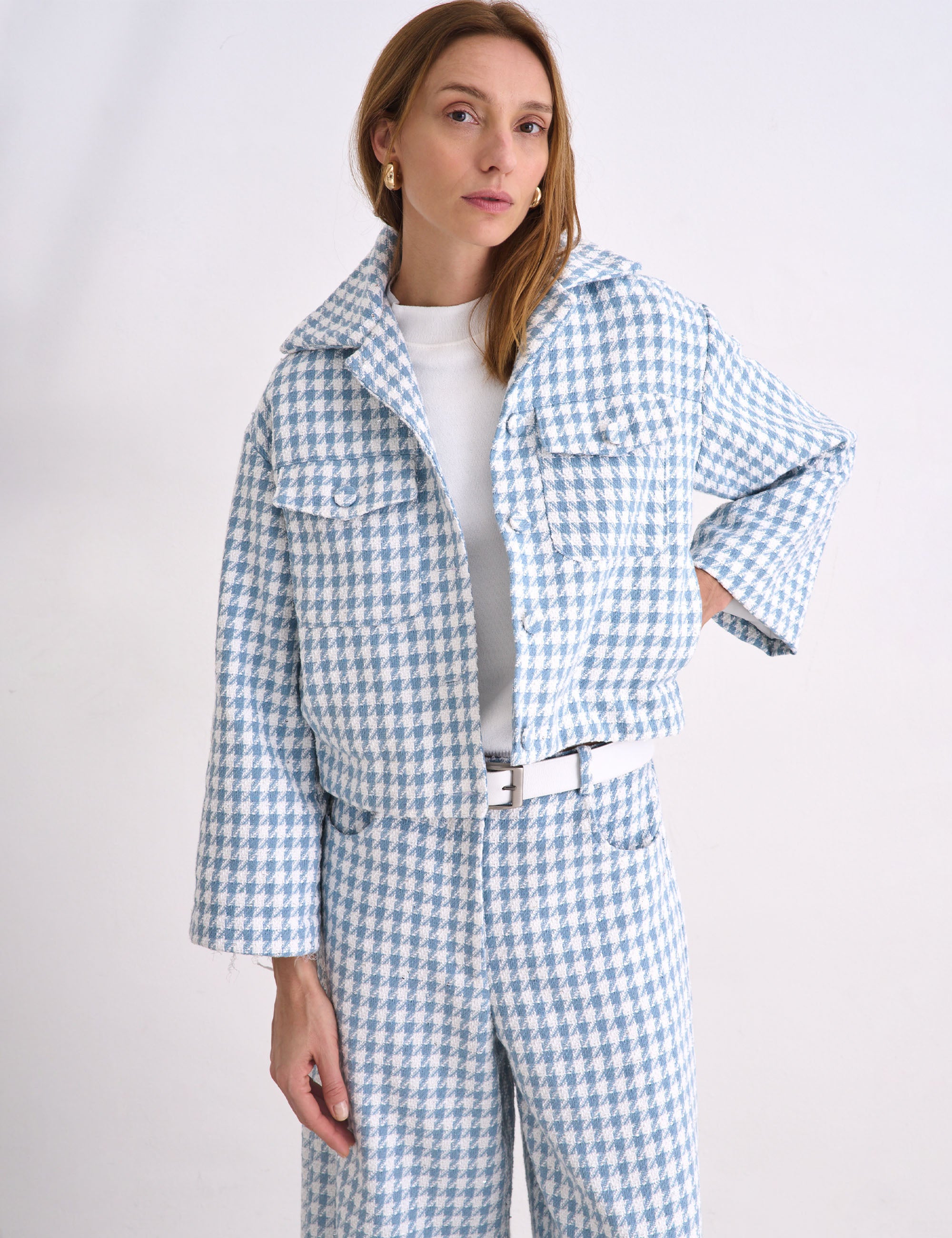 Casaqueto Elle Tweed Azul