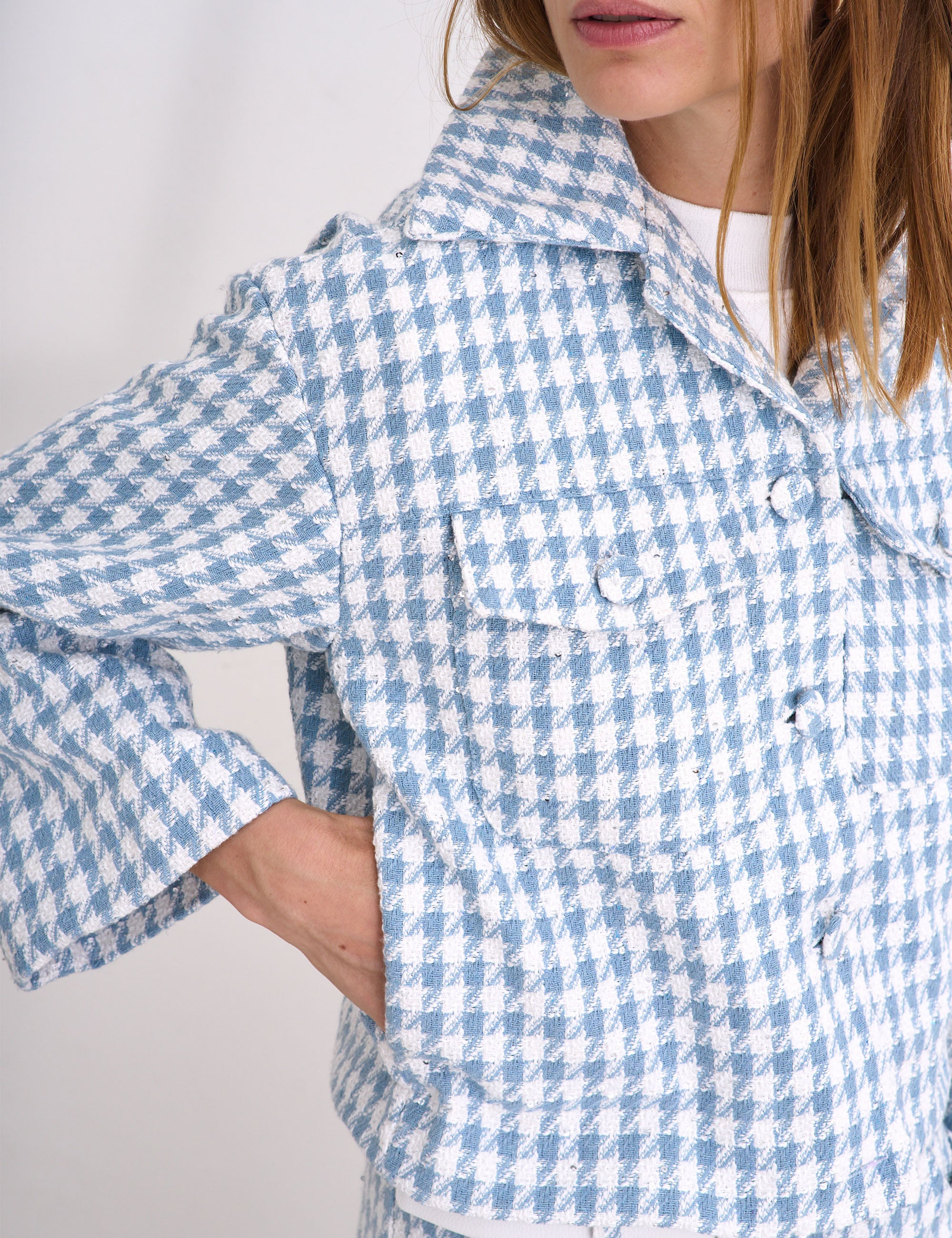 Casaqueto Elle Tweed Azul