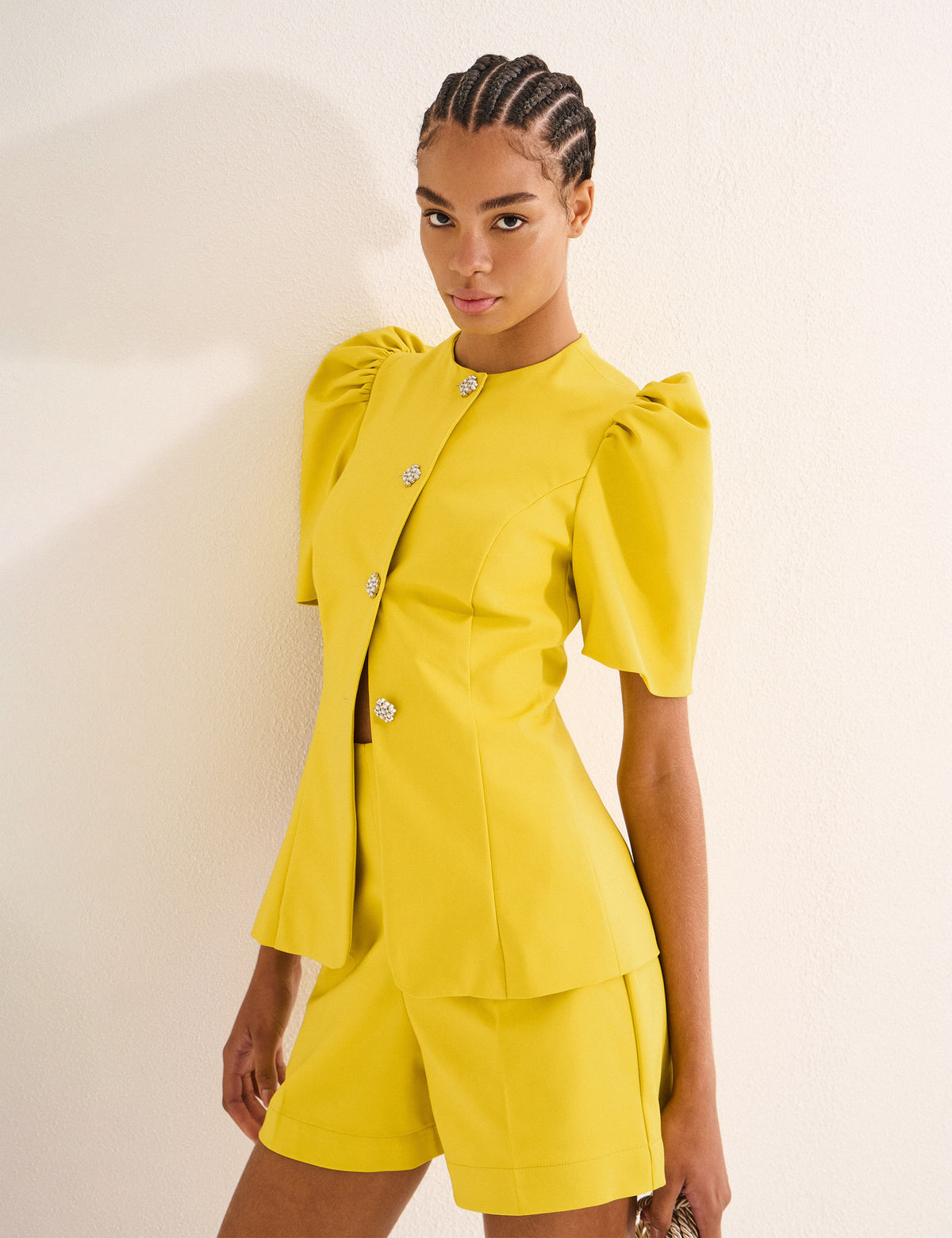 Casaqueto Flavia Sarja Amarelo