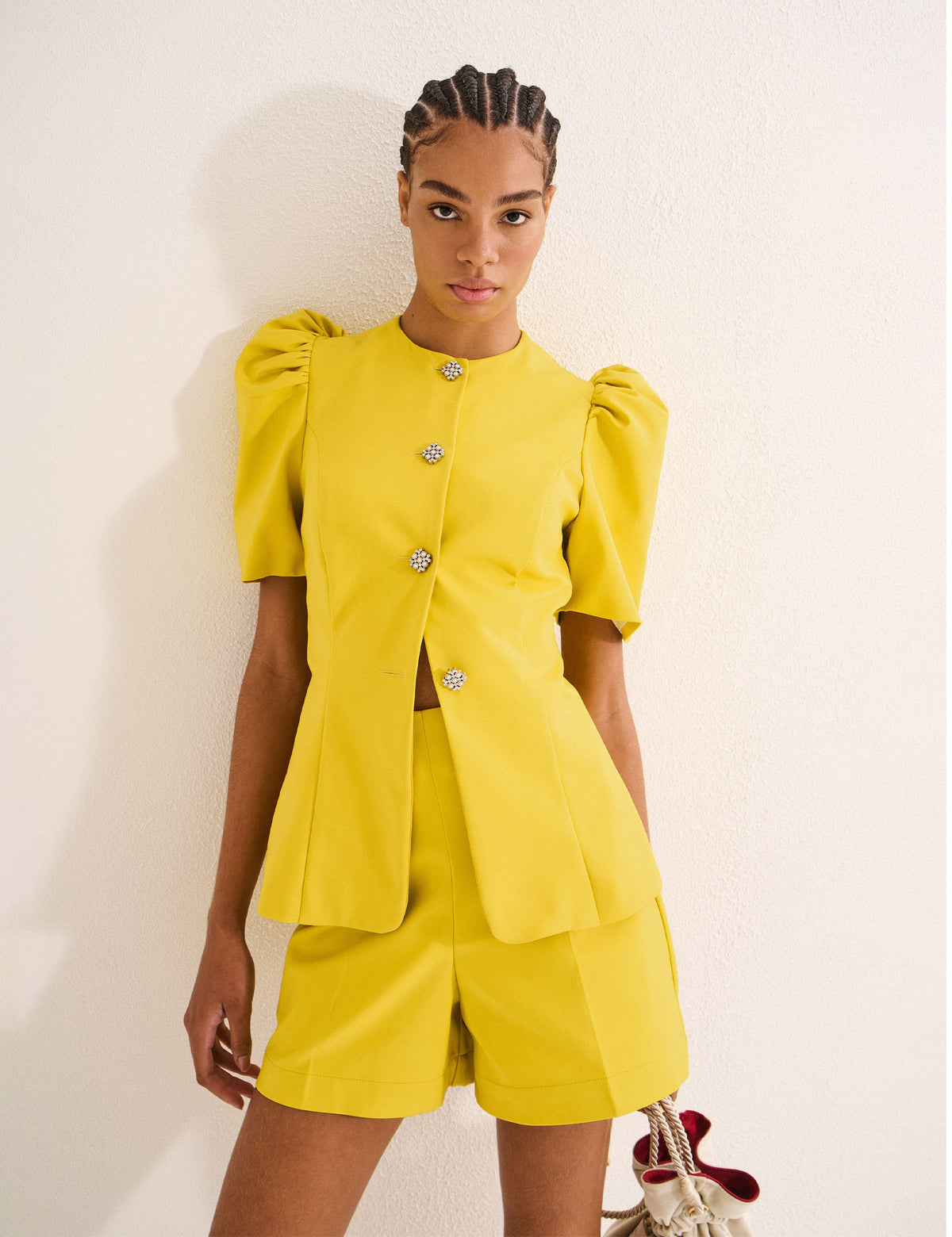 Casaqueto Flavia Sarja Amarelo