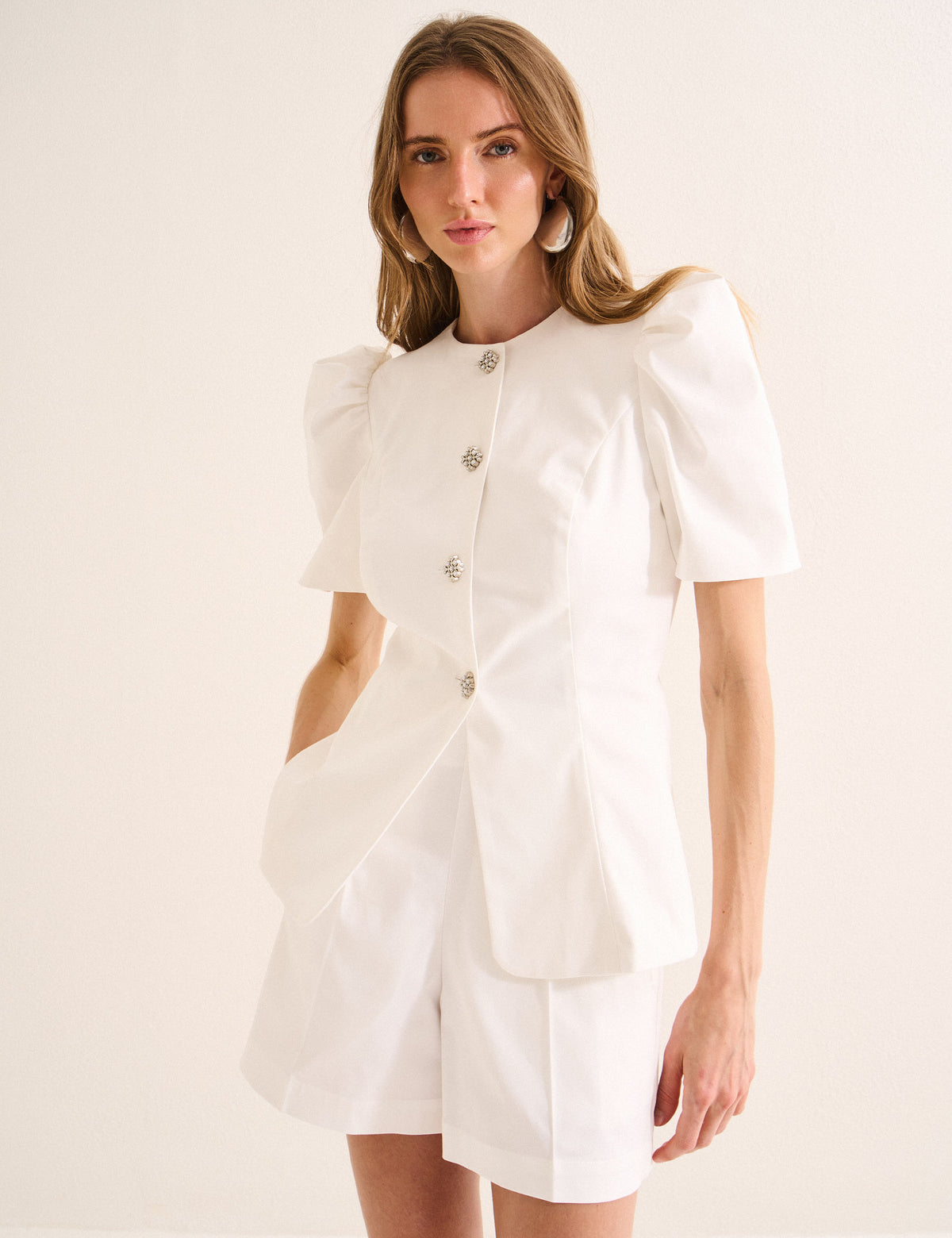 Casaqueto Flavia Sarja Off White