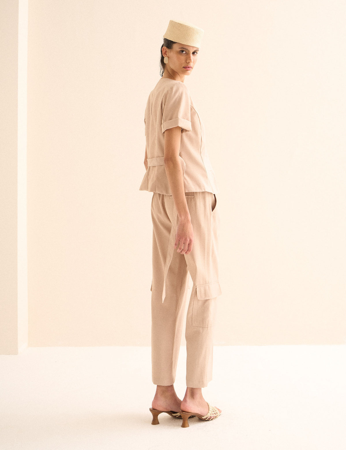 Calça Paola Viscose Bege