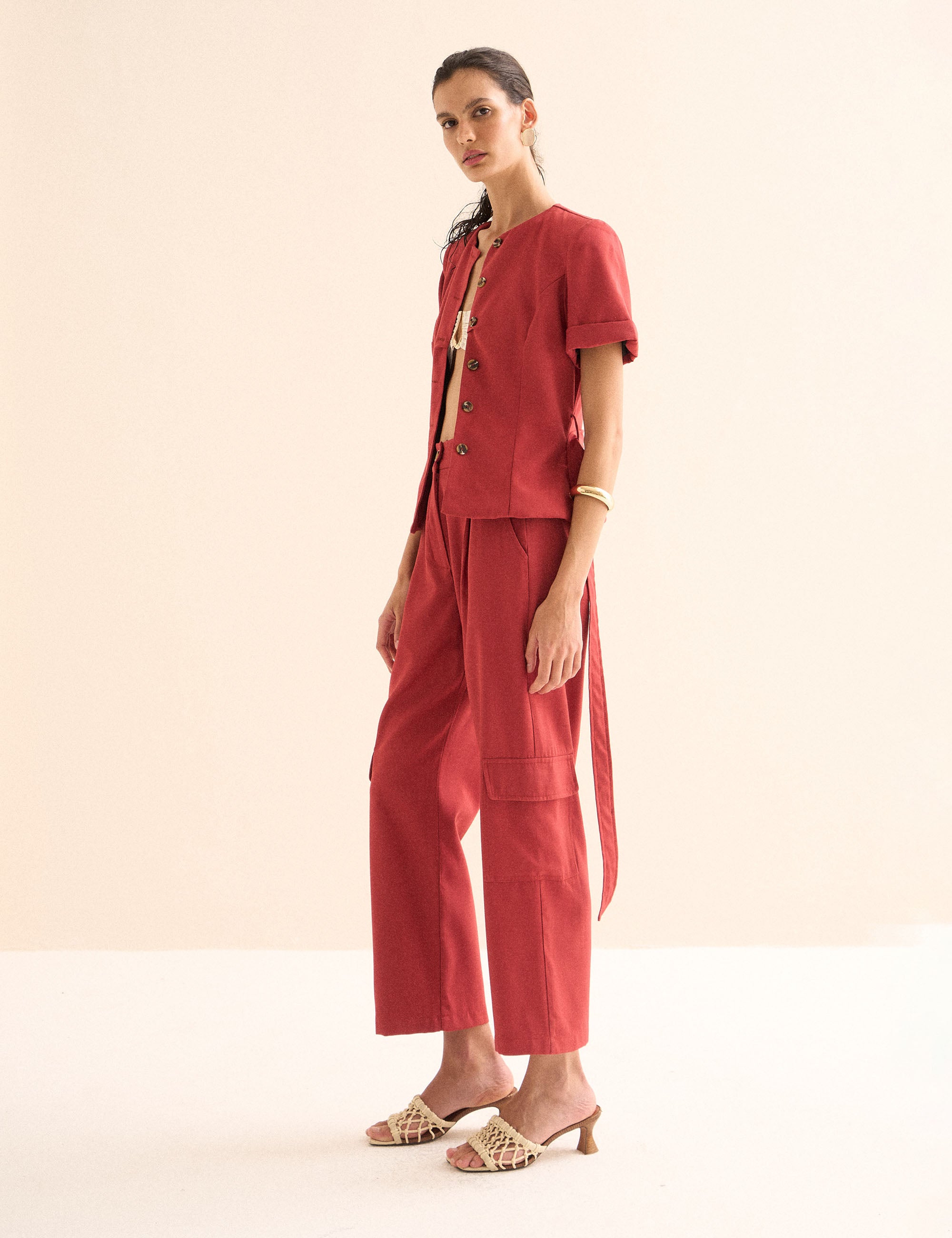 Casaqueto Paola Viscose Vermelho