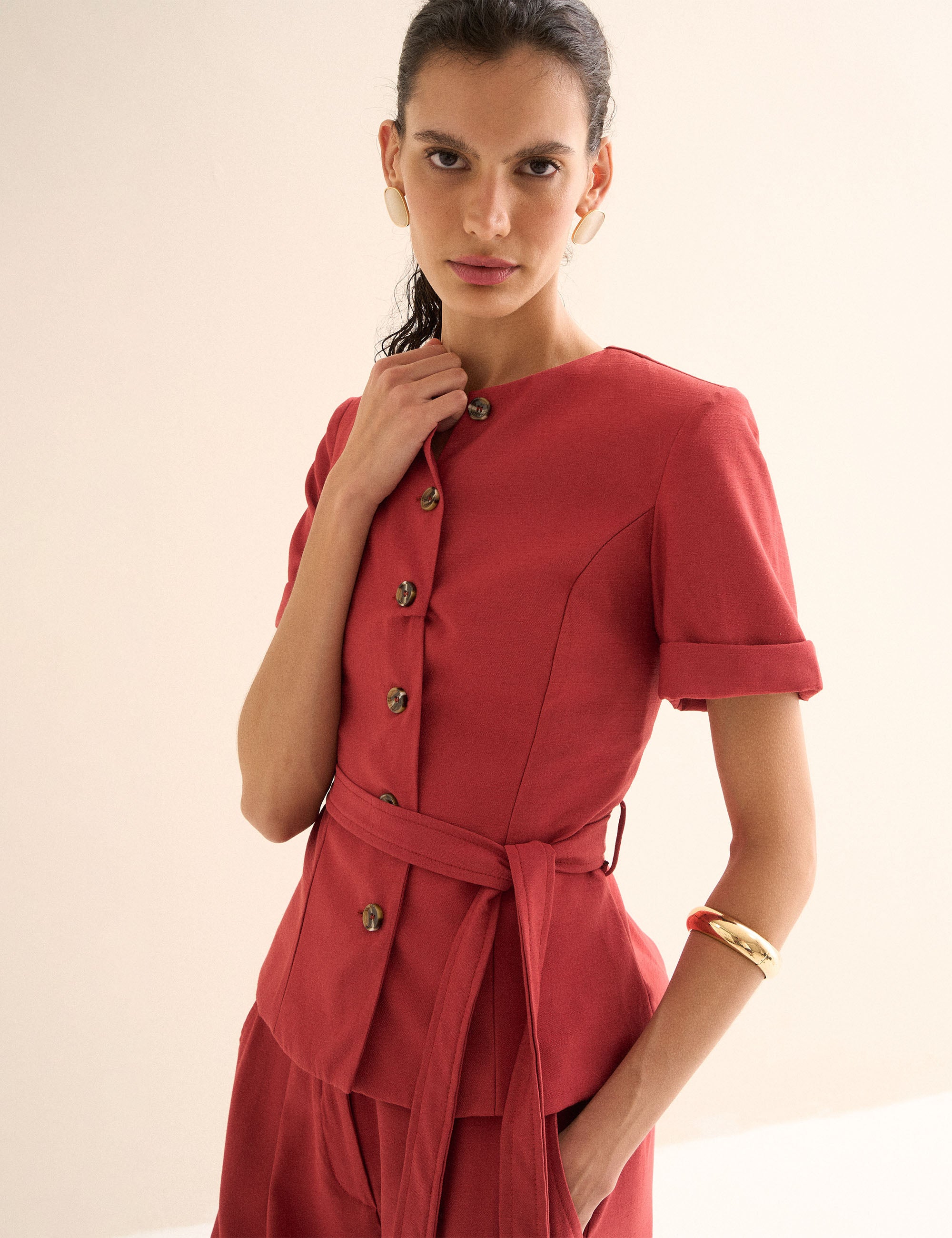 Casaqueto Paola Viscose Vermelho