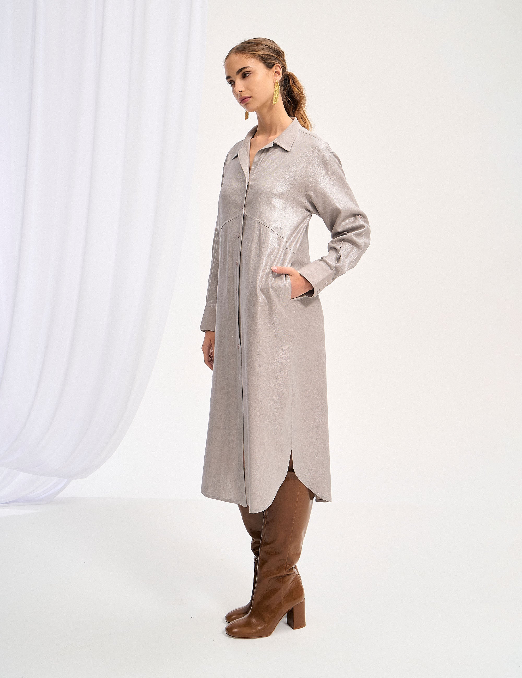 Chemise Ella Foil Cinza