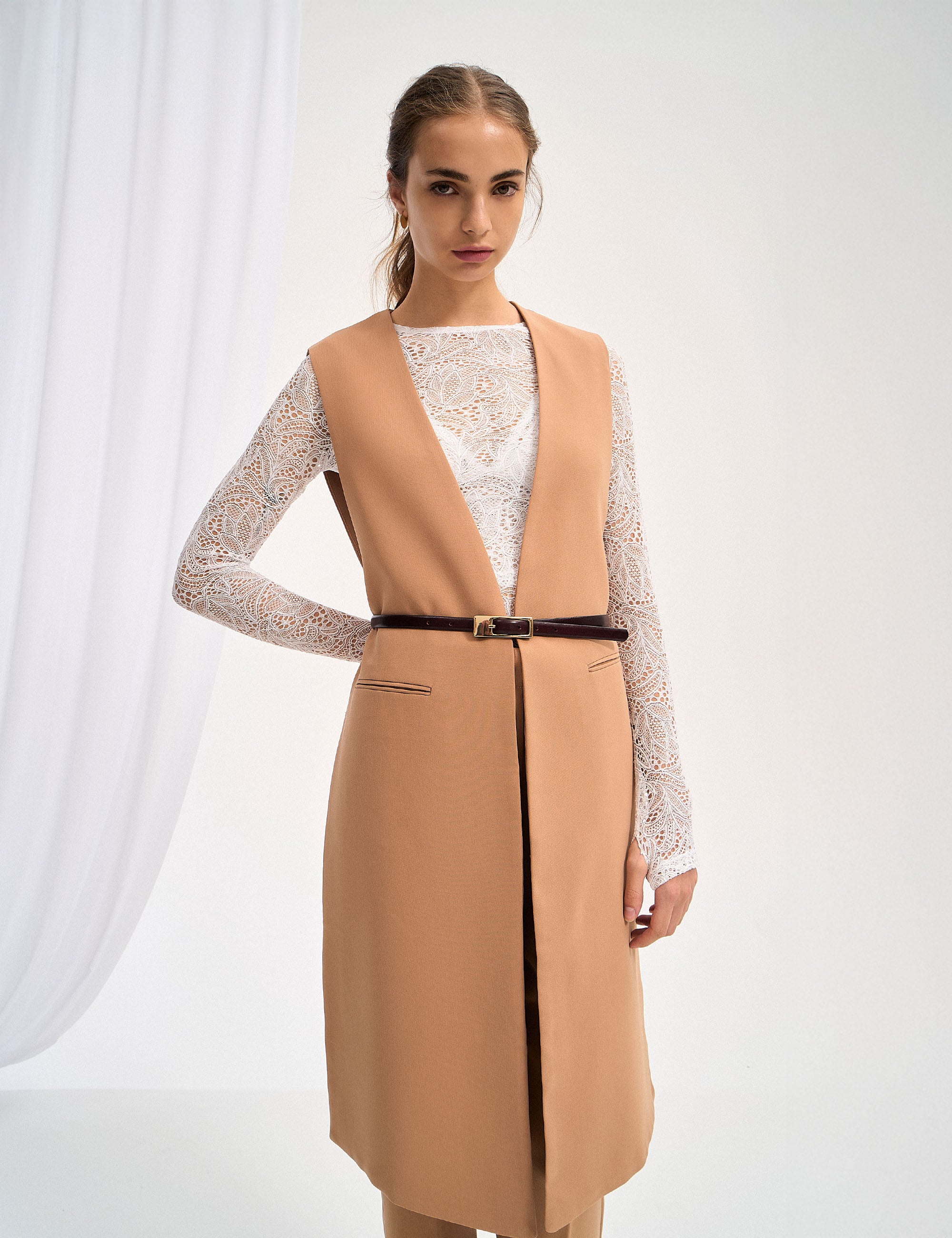 Colete Alicia Longo Mocha