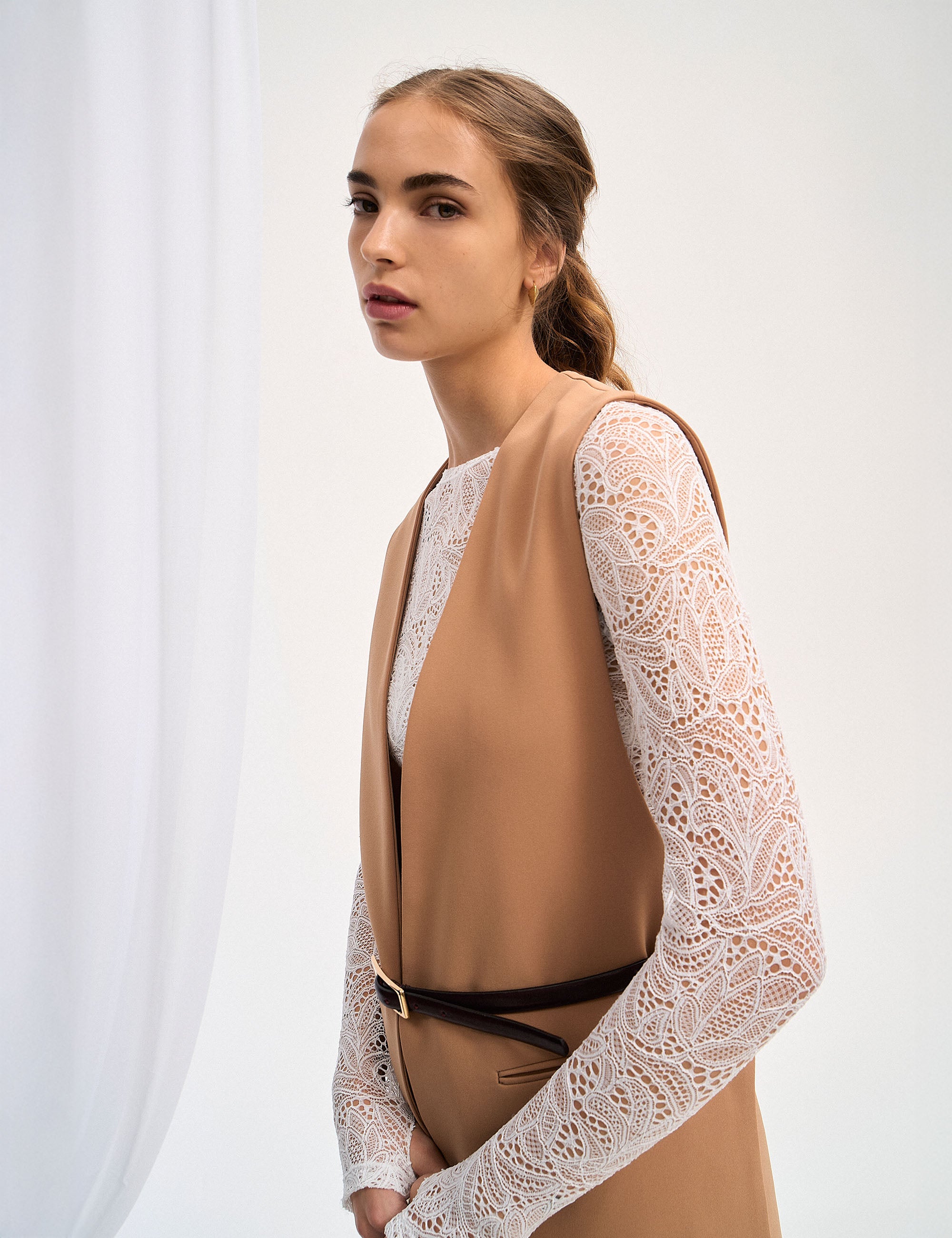 Colete Alicia Longo Mocha