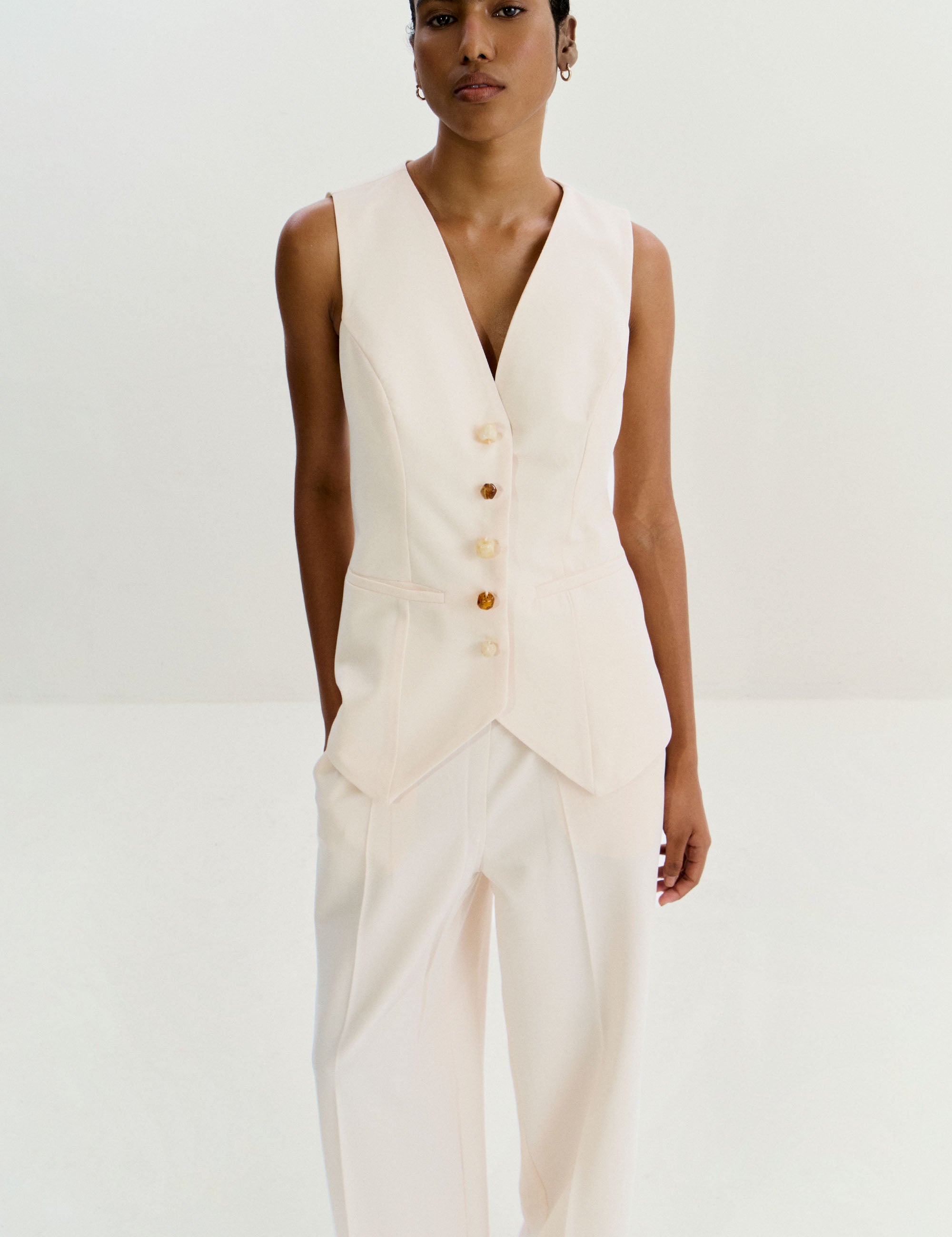 Colete Ametista Alfaiataria Marfim