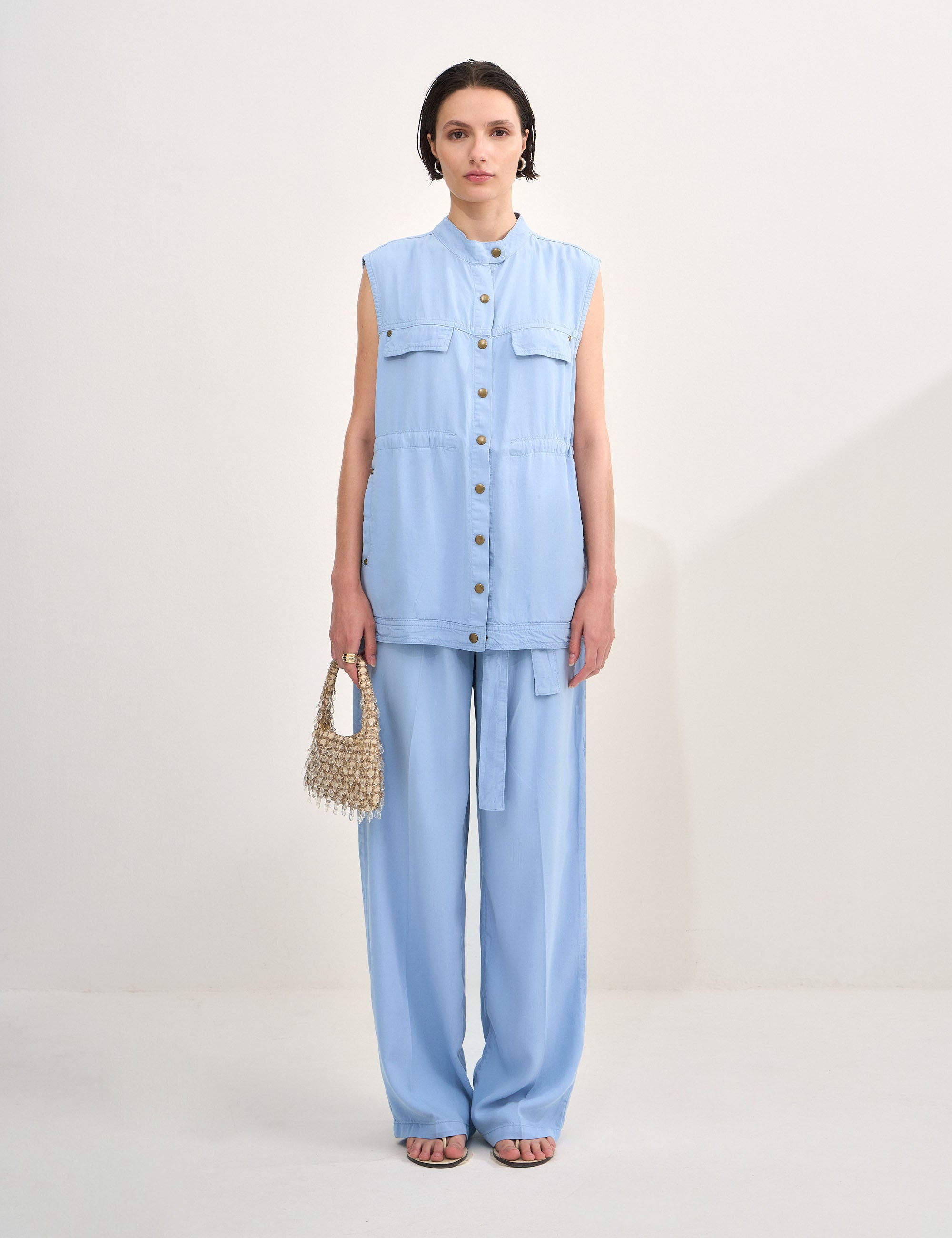 Colete Ava Liocel Jeans Azul