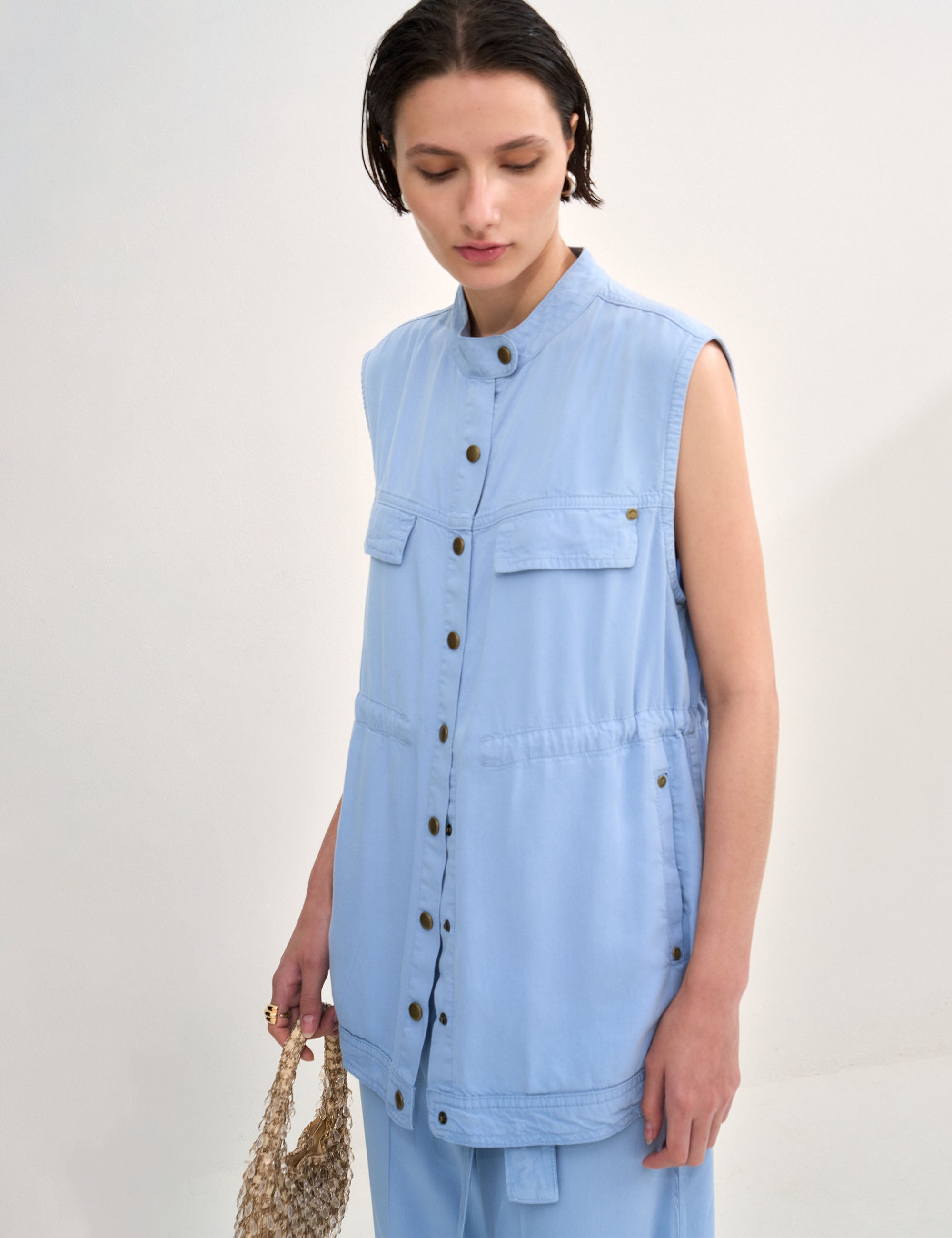 Colete Ava Liocel Jeans Azul