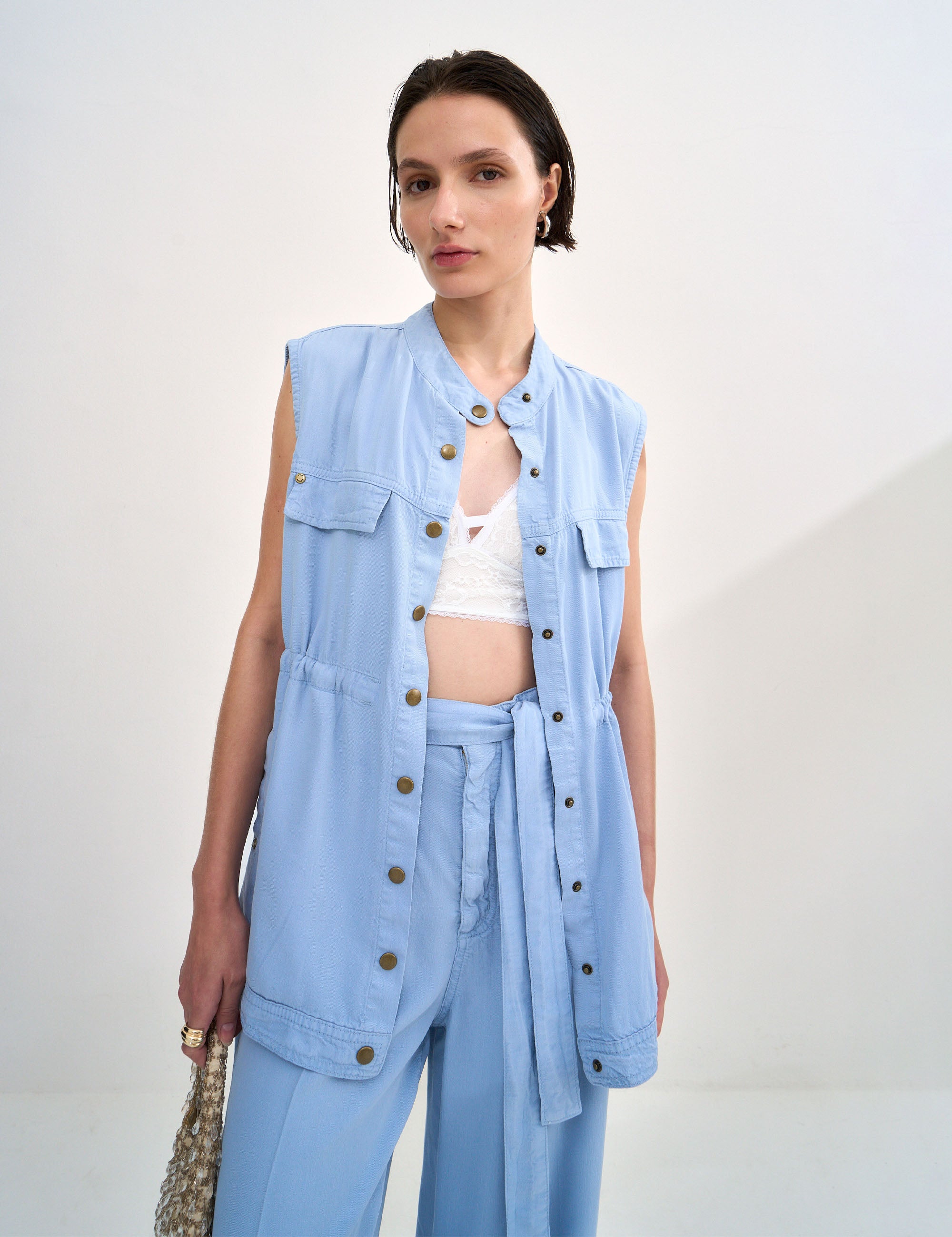 Colete Ava Liocel Jeans Azul