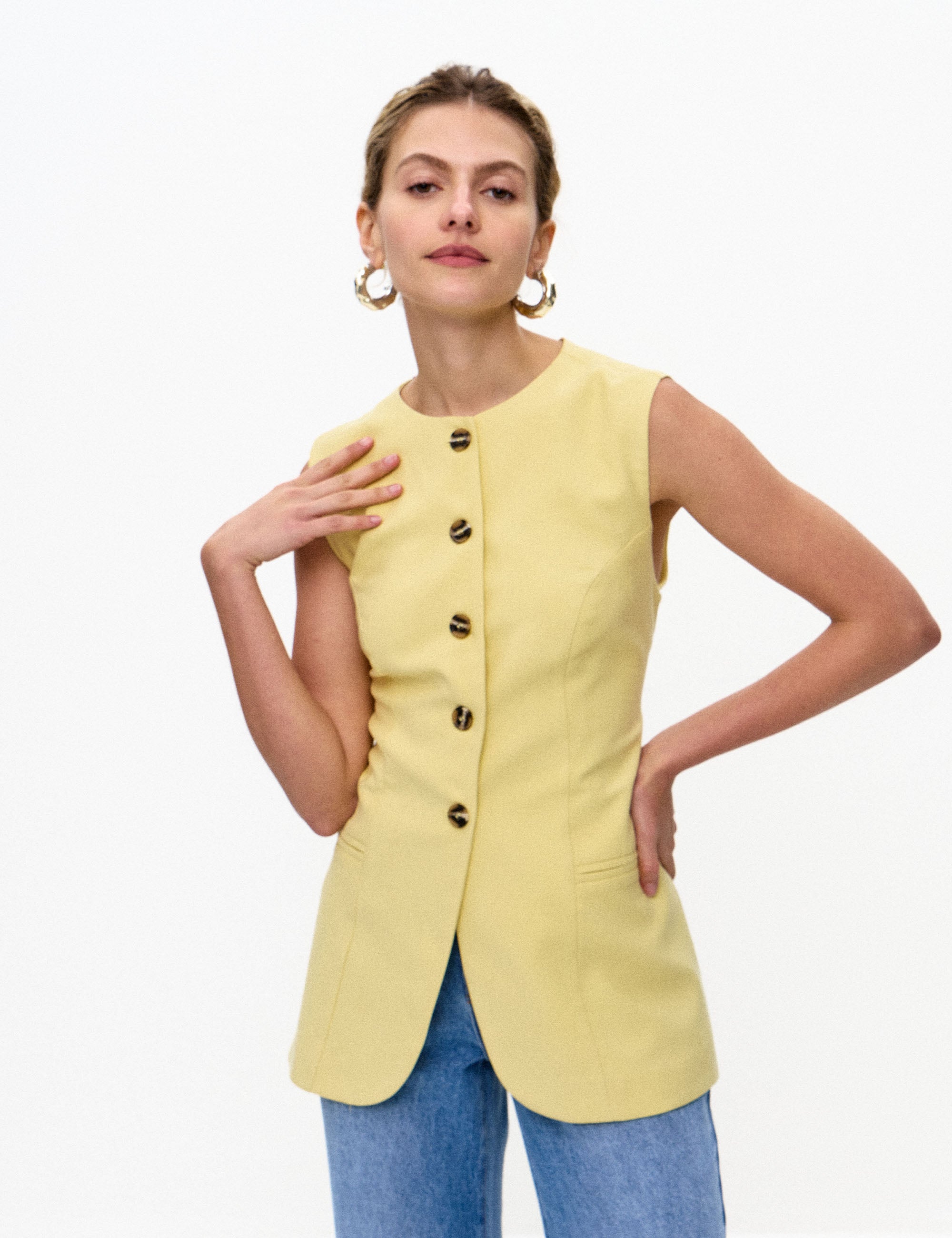 Colete Charlotte Crepe Amarelo
