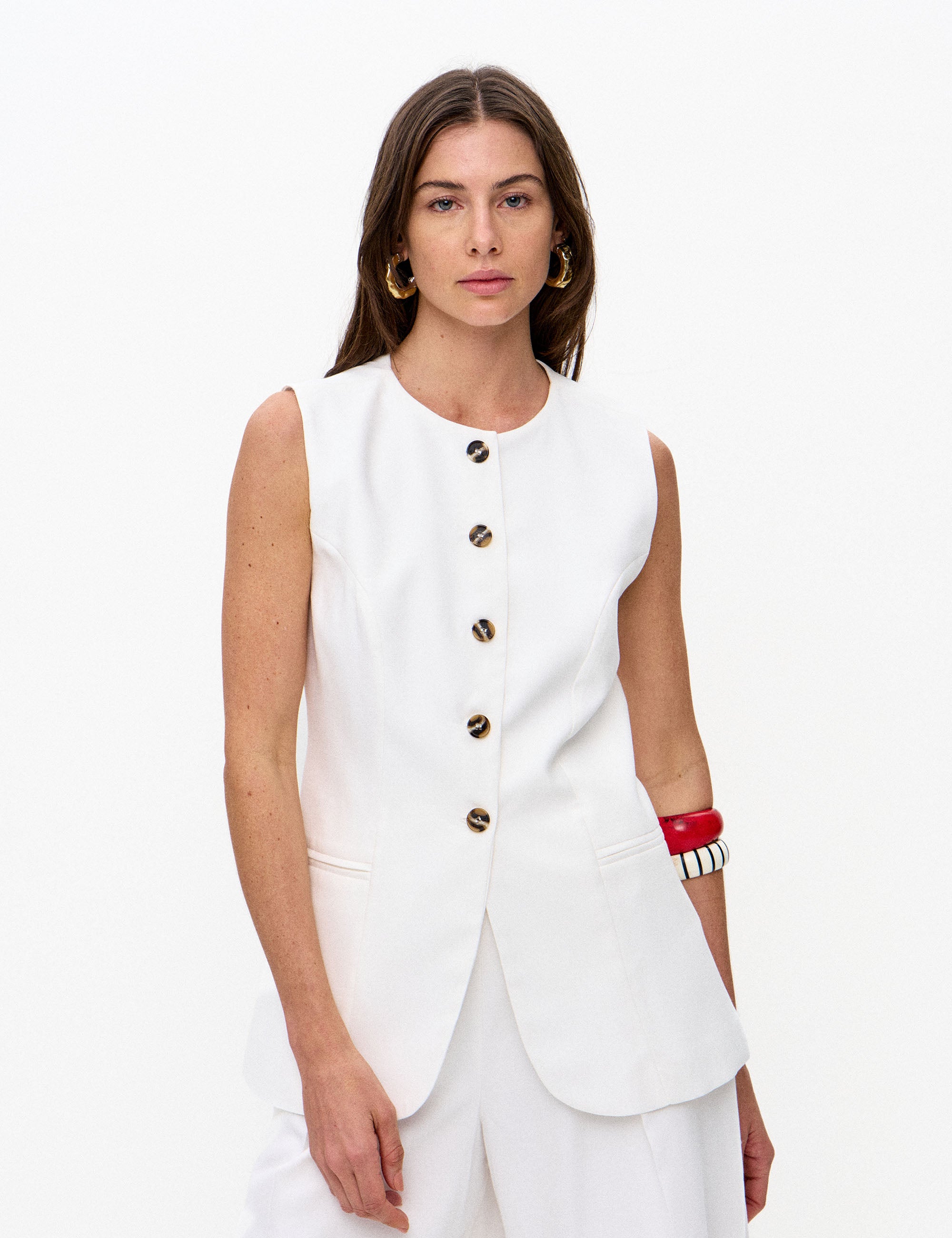 Colete Charlotte Crepe Off White
