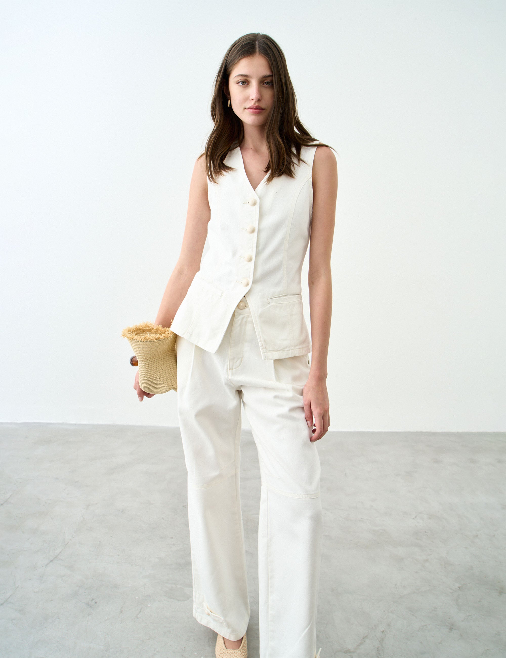 Colete Flavia Denim Off White