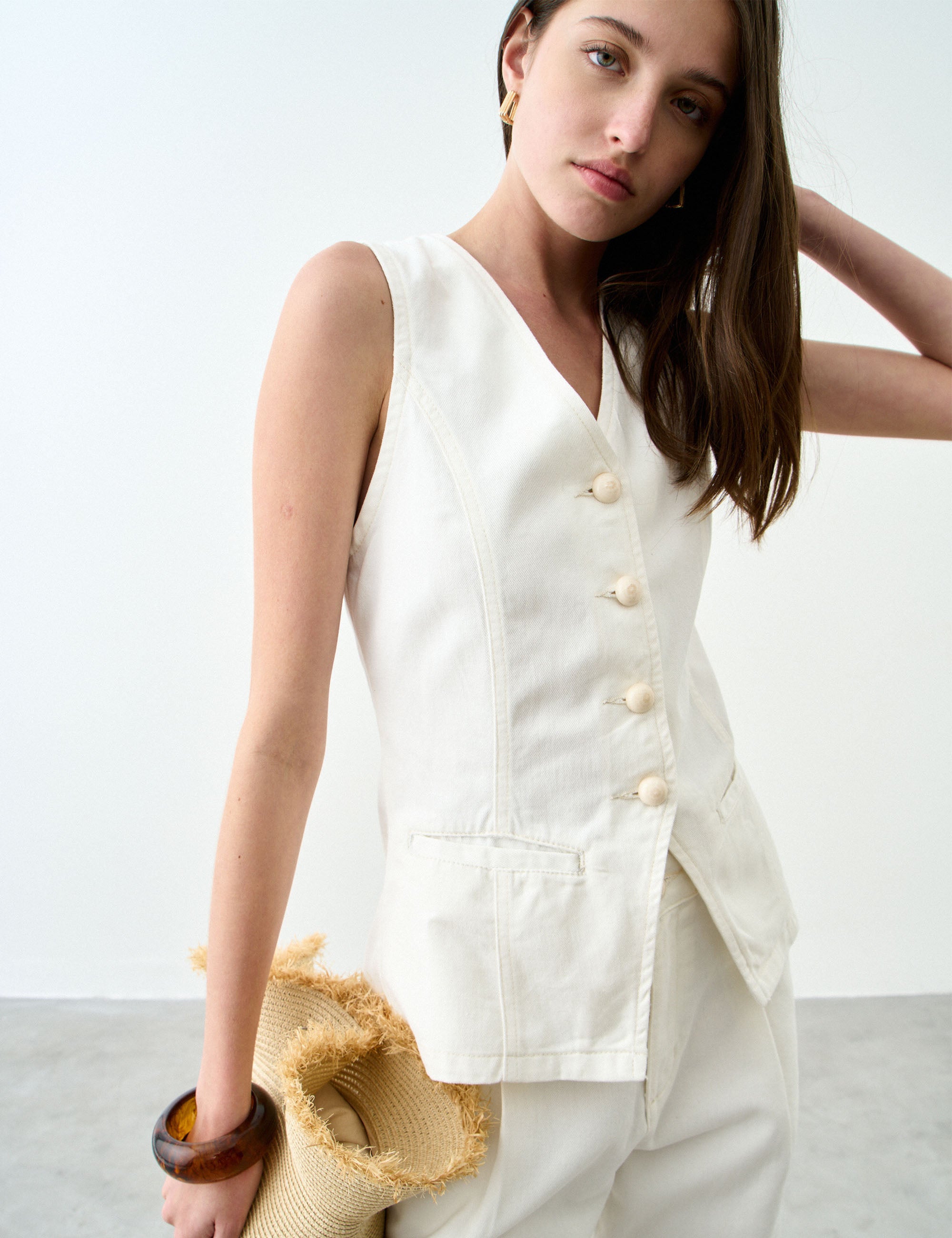 Colete Flavia Denim Off White